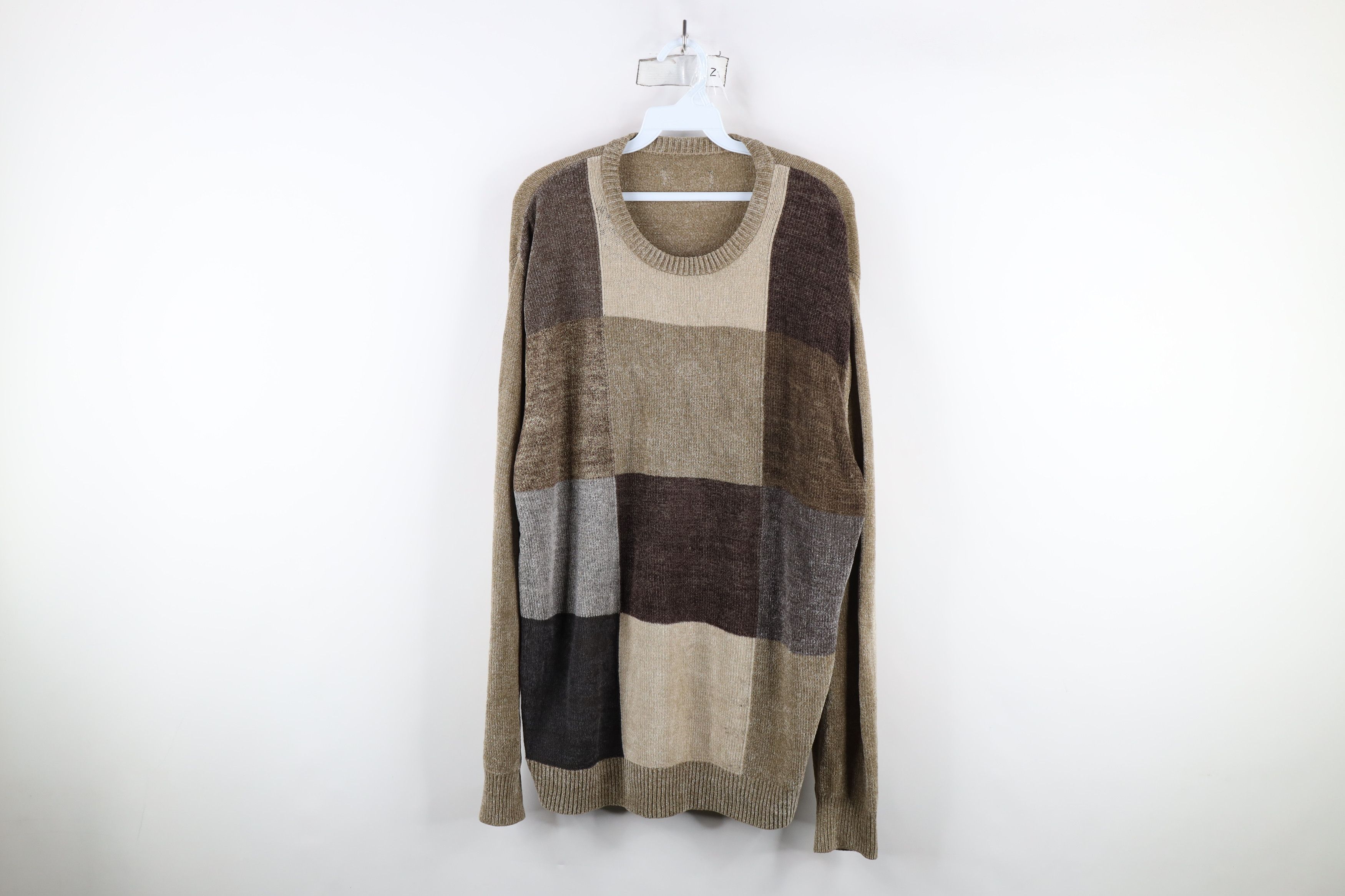 Vintage Vintage 90s Streetwear Checkered Fleece Crewneck Sweater Size US XXL / EU 58 / 5 - 1 Thumbnail