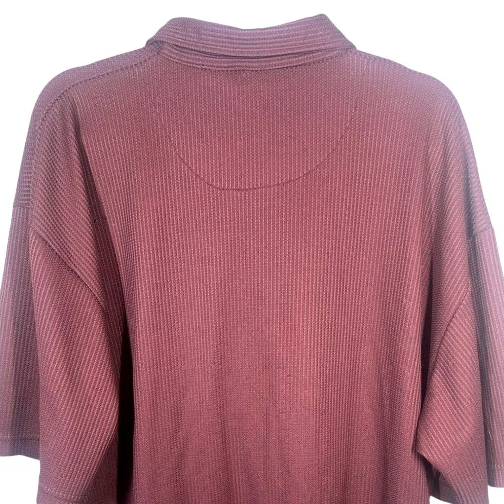 Vintage Ron Chereskin Men's XXL Burgundy Textured Polo Shirt Short Sleeve Button Up Size US XXL / EU 58 / 5 - 6 Thumbnail