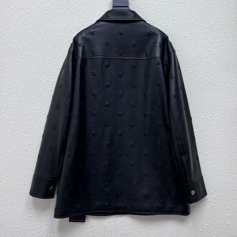 Louis Vuitton Louis Vuitton Black Leather Jacket with Logo-2506 Size US L / EU 52-54 / 3 - 2 Thumbnail