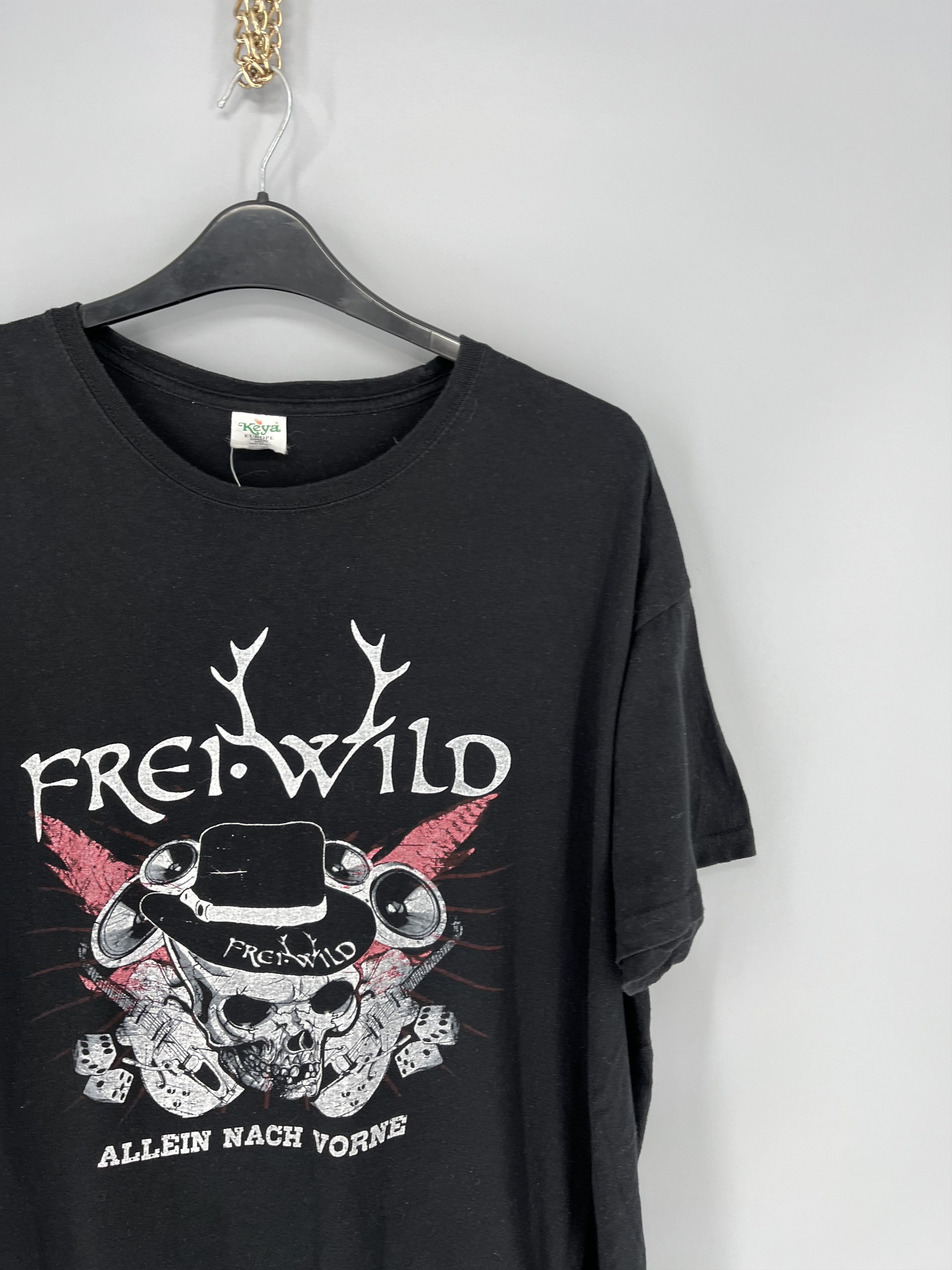 Band Tees × Vintage Vintage Frei WILD Band tee Skull T shirt Blac Size US L / EU 52-54 / 3 - 5 Thumbnail