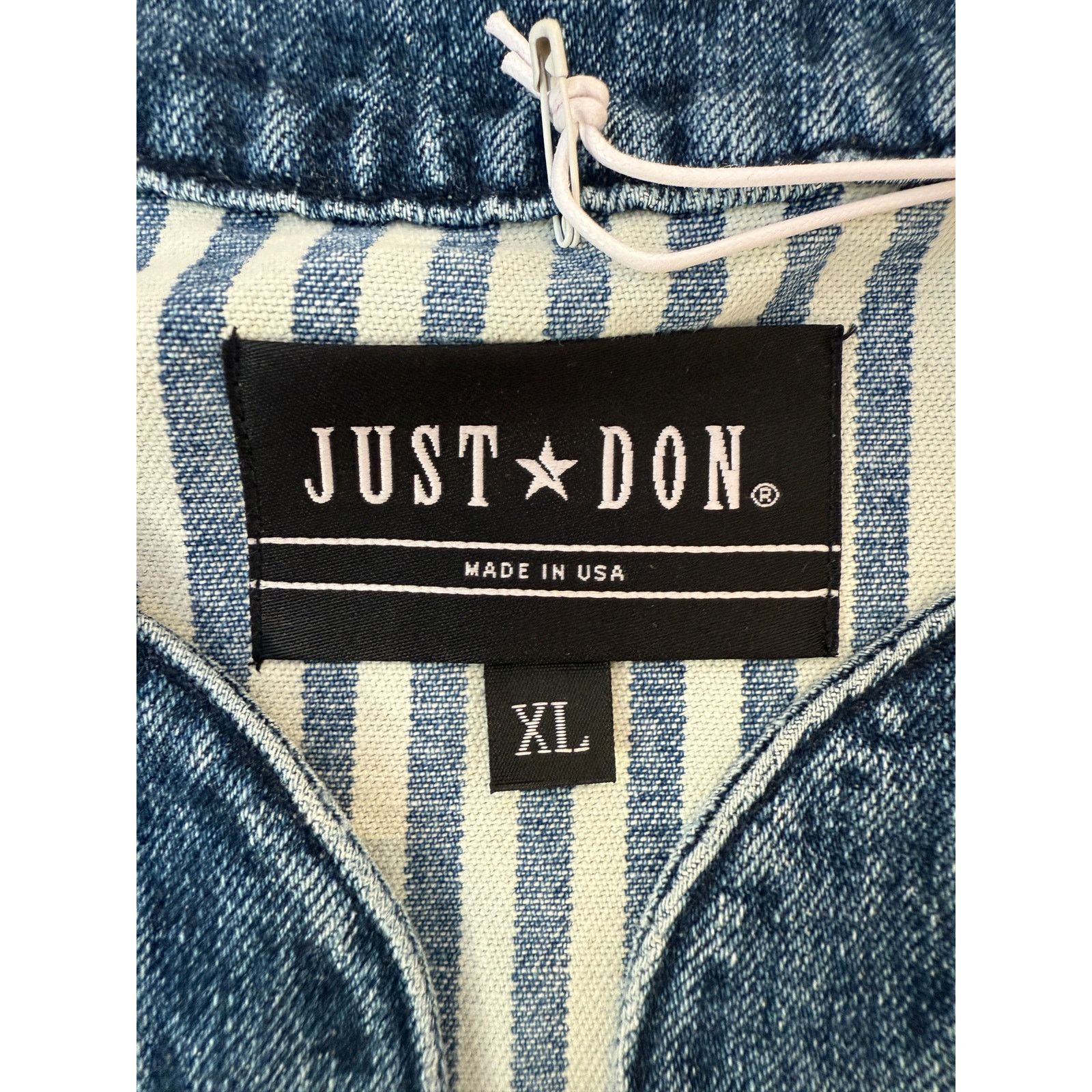 Just Don Just Don Denim Striped Baseball Jersey Size US XL / EU 56 / 4 - 3 Thumbnail