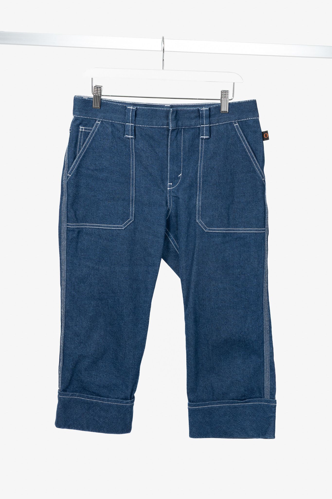 Chloe Chloe SS18 Runway Cotton Denim Cropped Circle-Stitch Jeans Size 28" / US 6 / IT 42 - 1 Thumbnail