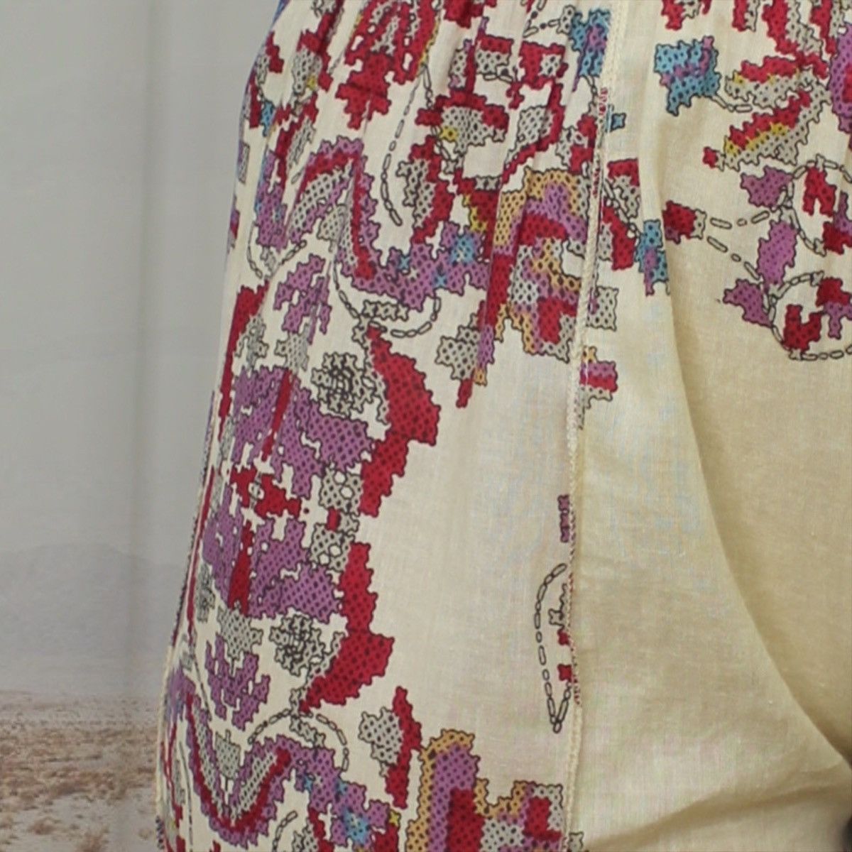 Vintage 🌷FLARED BOHO PANTS🌷 Size 28" / US 6 / IT 42 - 4 Thumbnail