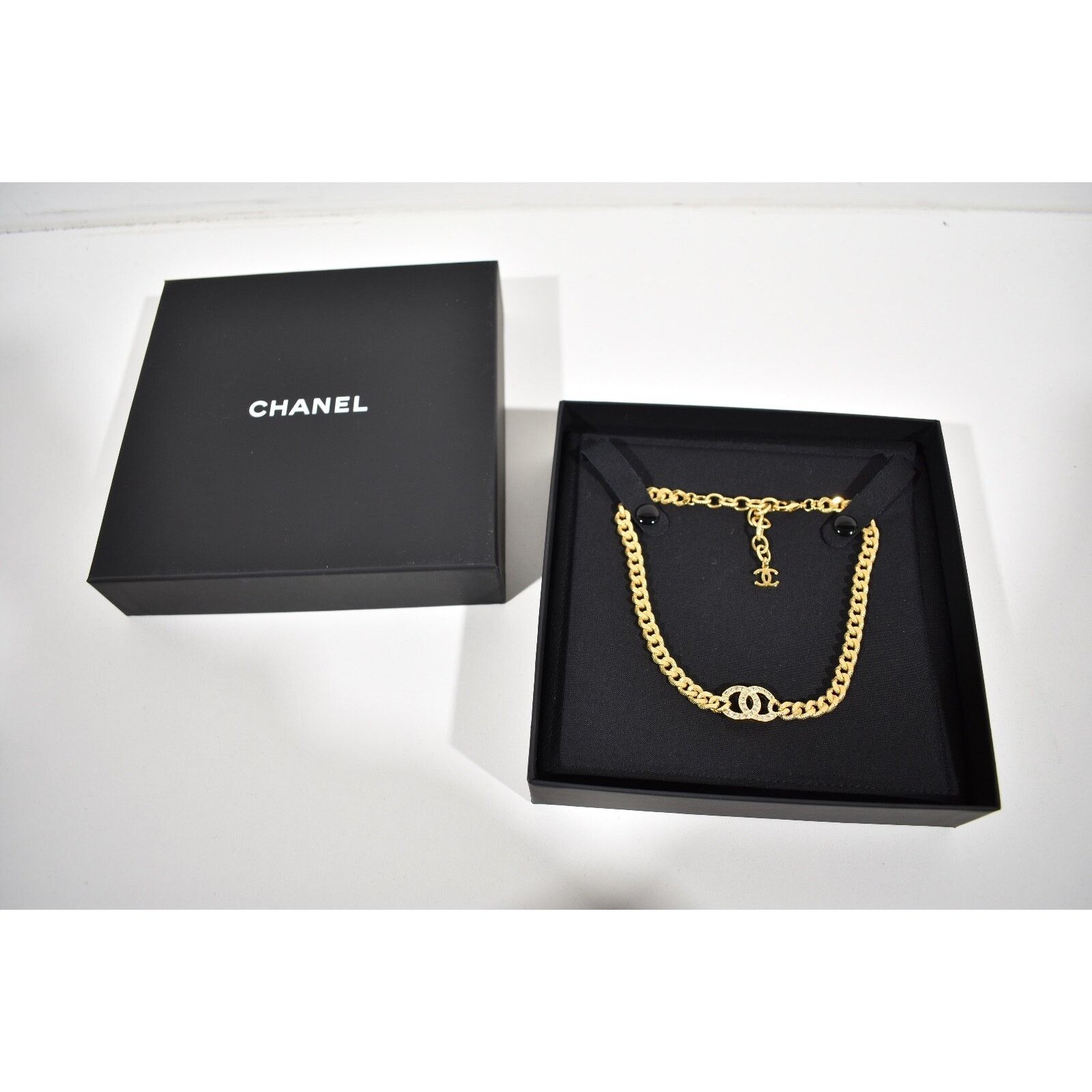 Chanel Chanel REV Gold Golden Crystal Choker Pendant Necklace Size ONE SIZE - 2 Thumbnail
