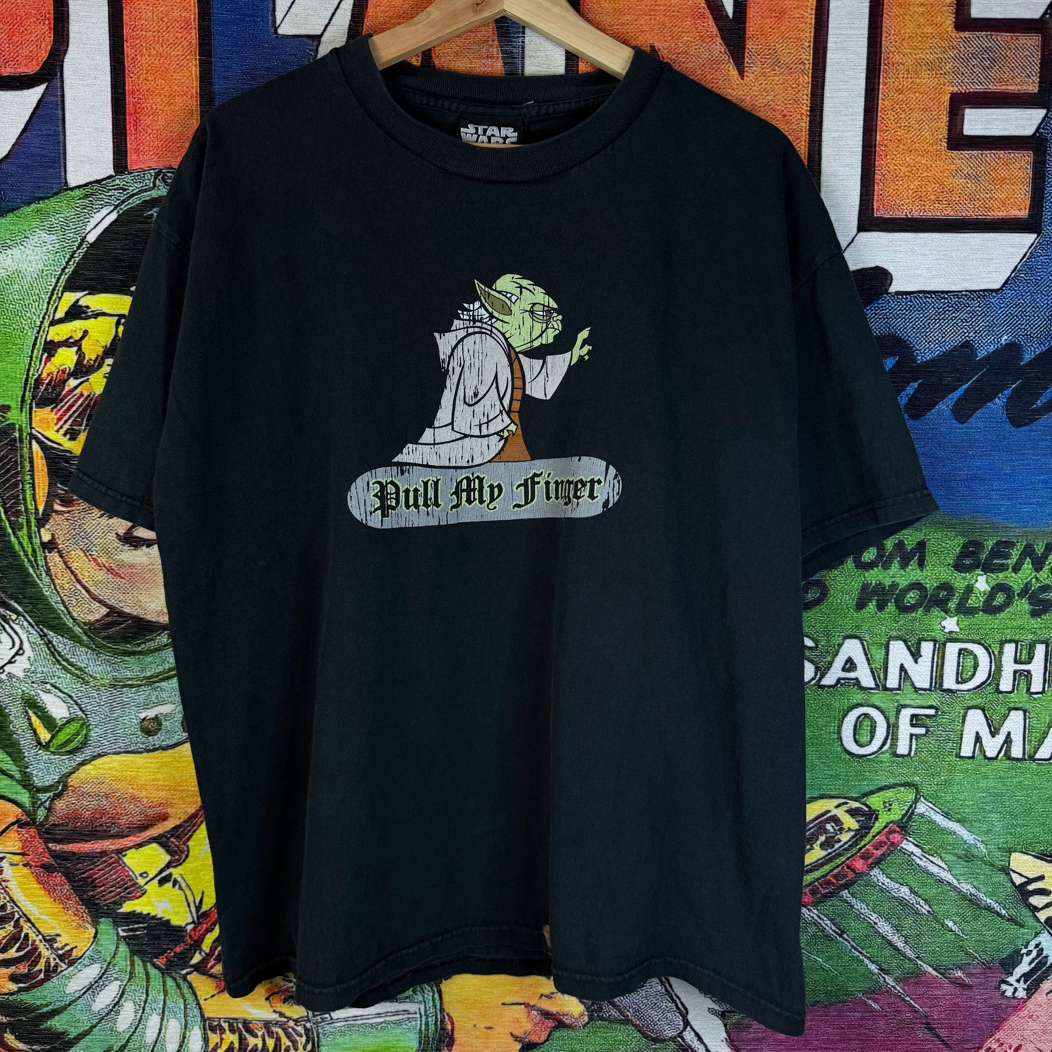 Star Wars Y2K StarWars Yoda Pull My Finger Graphic Tee Size Large Size US L / EU 52-54 / 3 - 1 Thumbnail