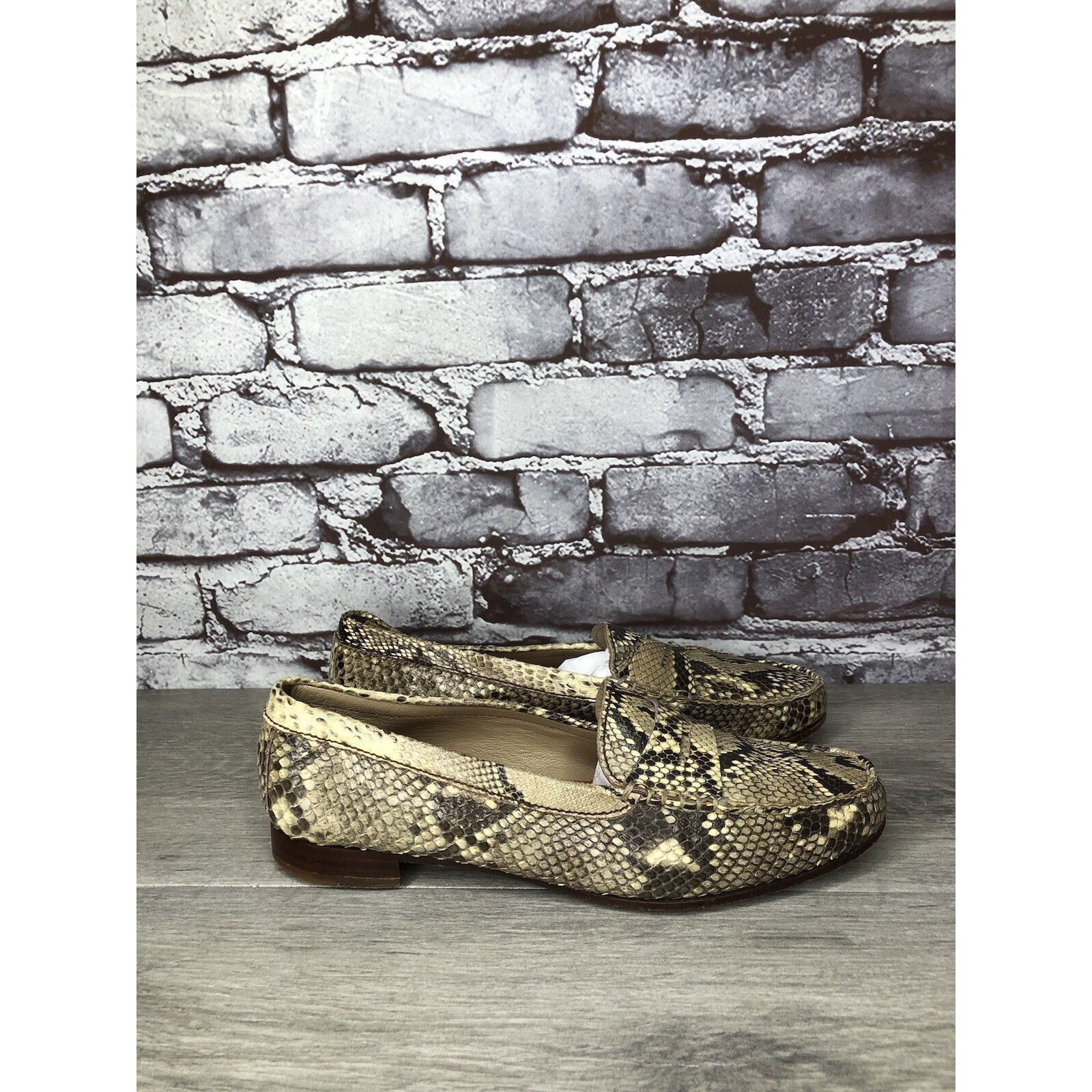 Carmina Carmina Cream Black Snakeskin Python Print Leather Women Sz Size US 6 / IT 36 - 10 Thumbnail
