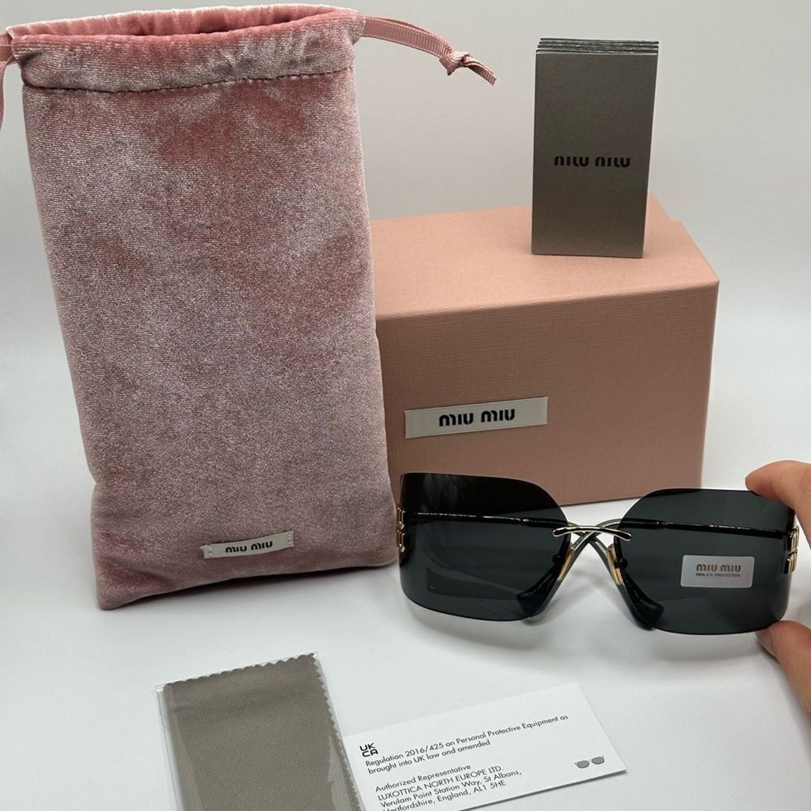 Miu Miu NEW MIU MIU MU54YS 5AK5S0 Gold/Dark Grey Women Sunglasses Size ONE SIZE - 10 Thumbnail