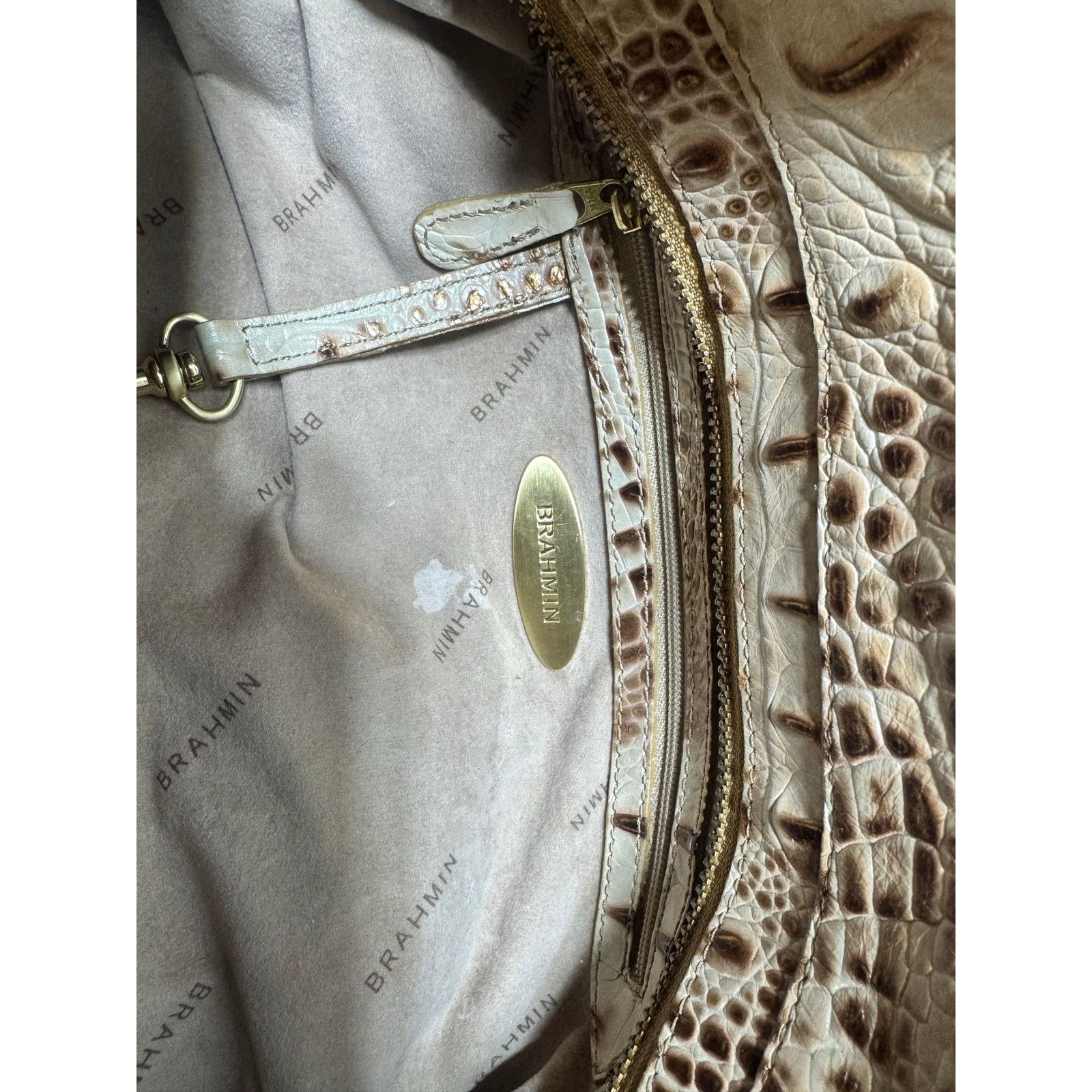 BRAHMIN Brahmin Cro embossed shoulder women bag and wallet champagne Size ONE SIZE - 7 Thumbnail