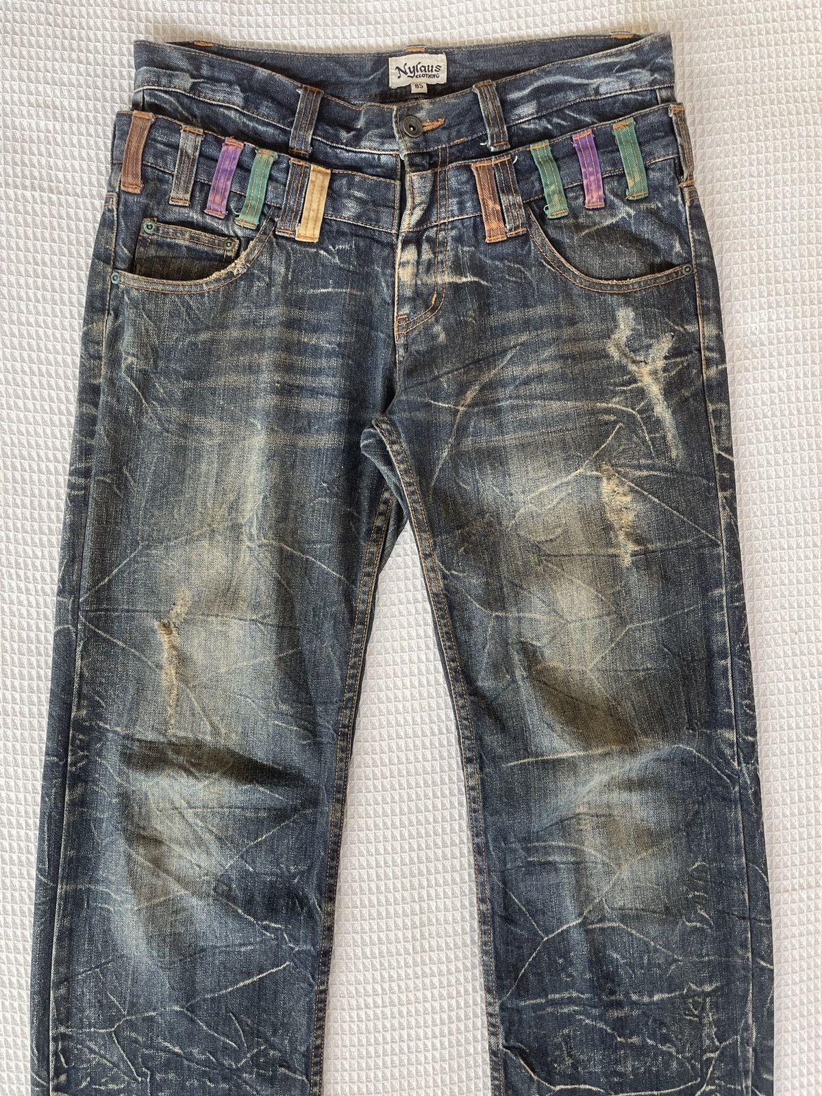 Tornado Mart Very Rare🔥Japanese NYLAUS Double Waist Jeans Size US 34 / EU 50 - 4 Thumbnail
