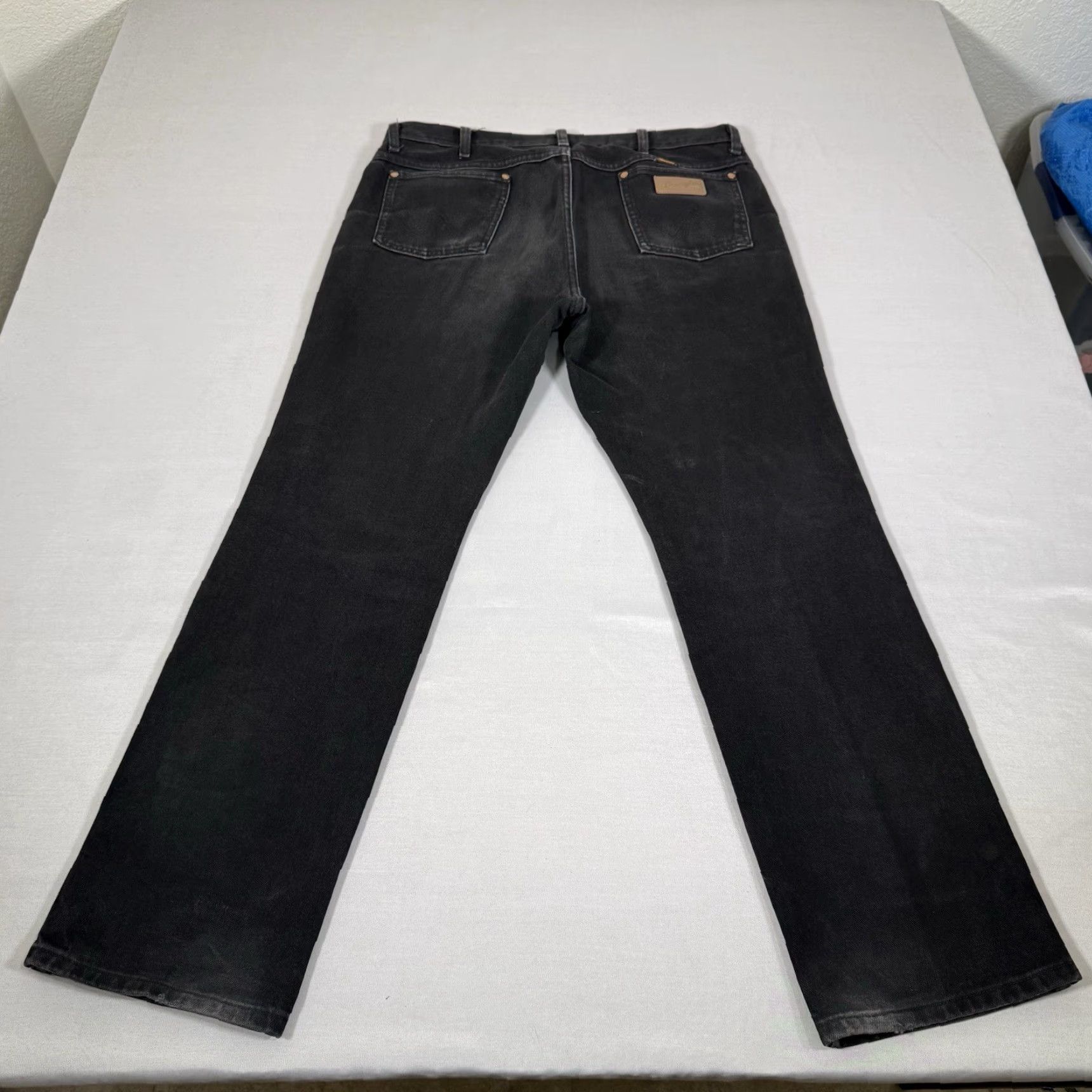 Wrangler Wrangler Jeans Slim Straight Denim Jeans 936 90s Cowboy Black 36x32 Mens Regular Leather Logo Embroidered USA Size US 36 / EU 52 - 4 Thumbnail