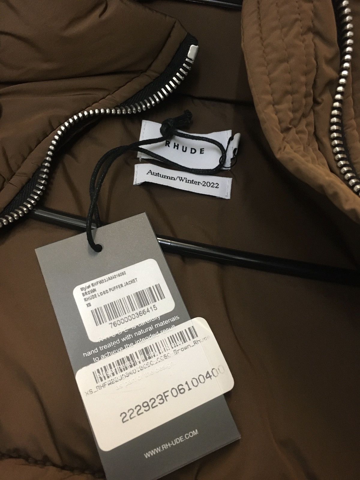 Designer × Rhude Designer Rhude Brown Puffer Jacket Size US XS / EU 42 / 0 - 8 Thumbnail
