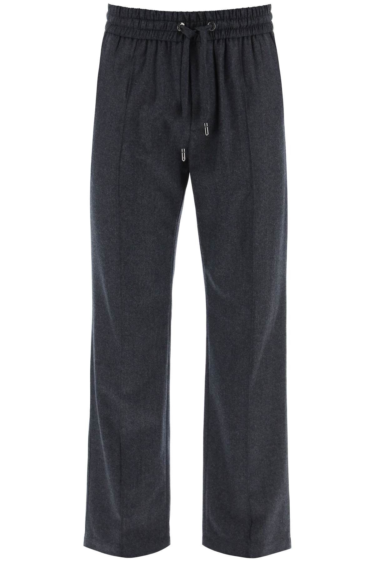 image of Dolce Gabbana Flannel Trousers For Men in Grigio (Size 36)
