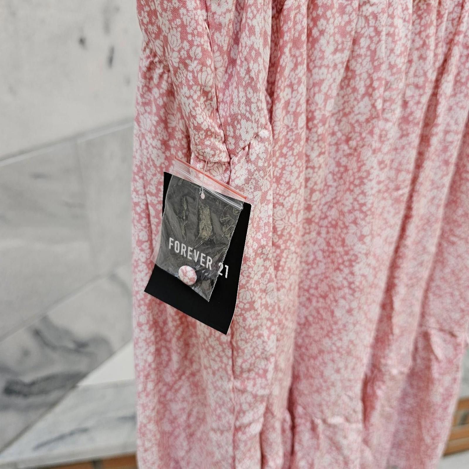 Forever 21 Forever 21 Women's White and Pink Floral Dress Size L / US 10 / IT 46 - 8 Thumbnail