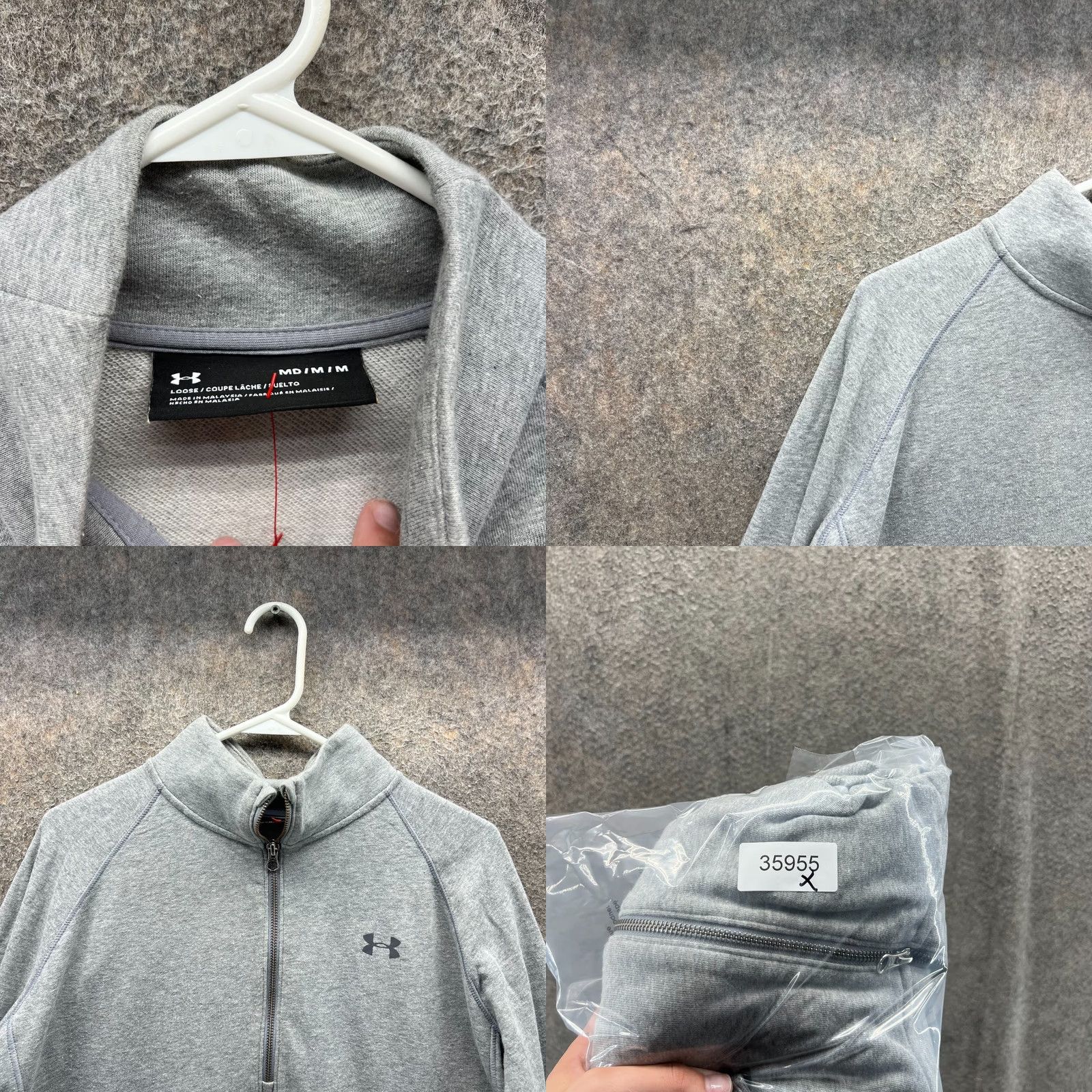 Under Armour Under Armour Sweatshirt Womens Medium Gray Half Zip Pullover Logo Fleece Mock Neck Zip Short Description (adjusted for clarity) Size M / US 6-8 / IT 42-44 - 8 Thumbnail