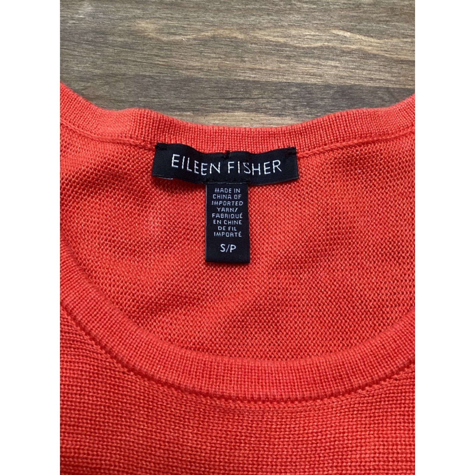 Eileen Fisher Eileen Fisher Knit Top Women S Orange Tencel Silk Blend Round Neck Short Sleeve Blouse Pullover Size S / US 4 / IT 40 - 3 Thumbnail