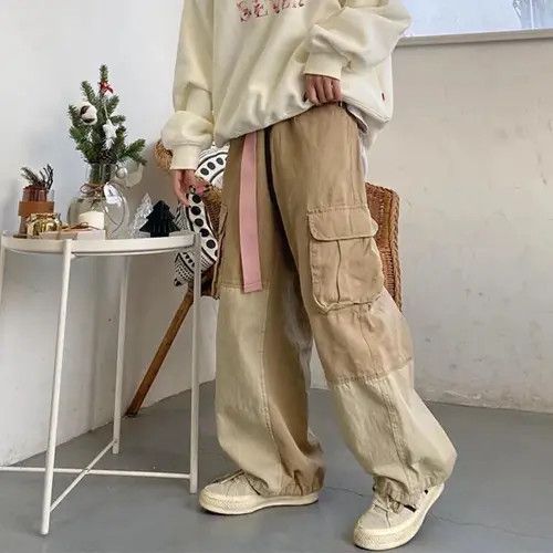 Japanese Brand Baggy Khaki Cargo Pants Size US 37 - 3 Thumbnail
