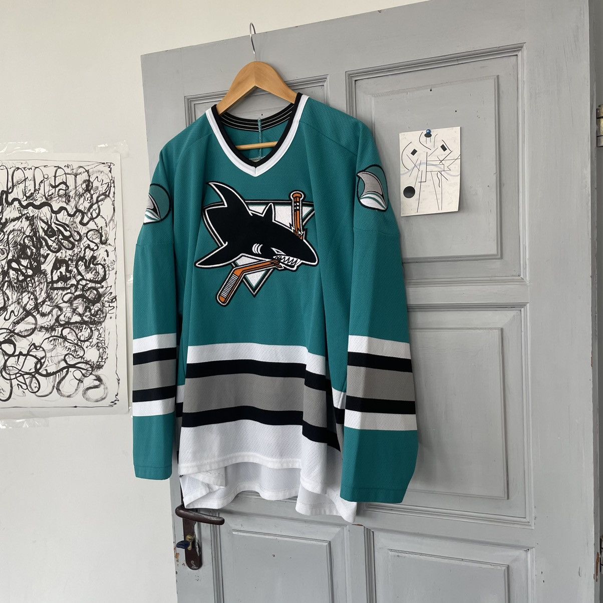 NHL Vintage 90's San Jose Sharks NHL Hockey Jersey Mens Shirt Size US XL / EU 56 / 4 - 5 Thumbnail