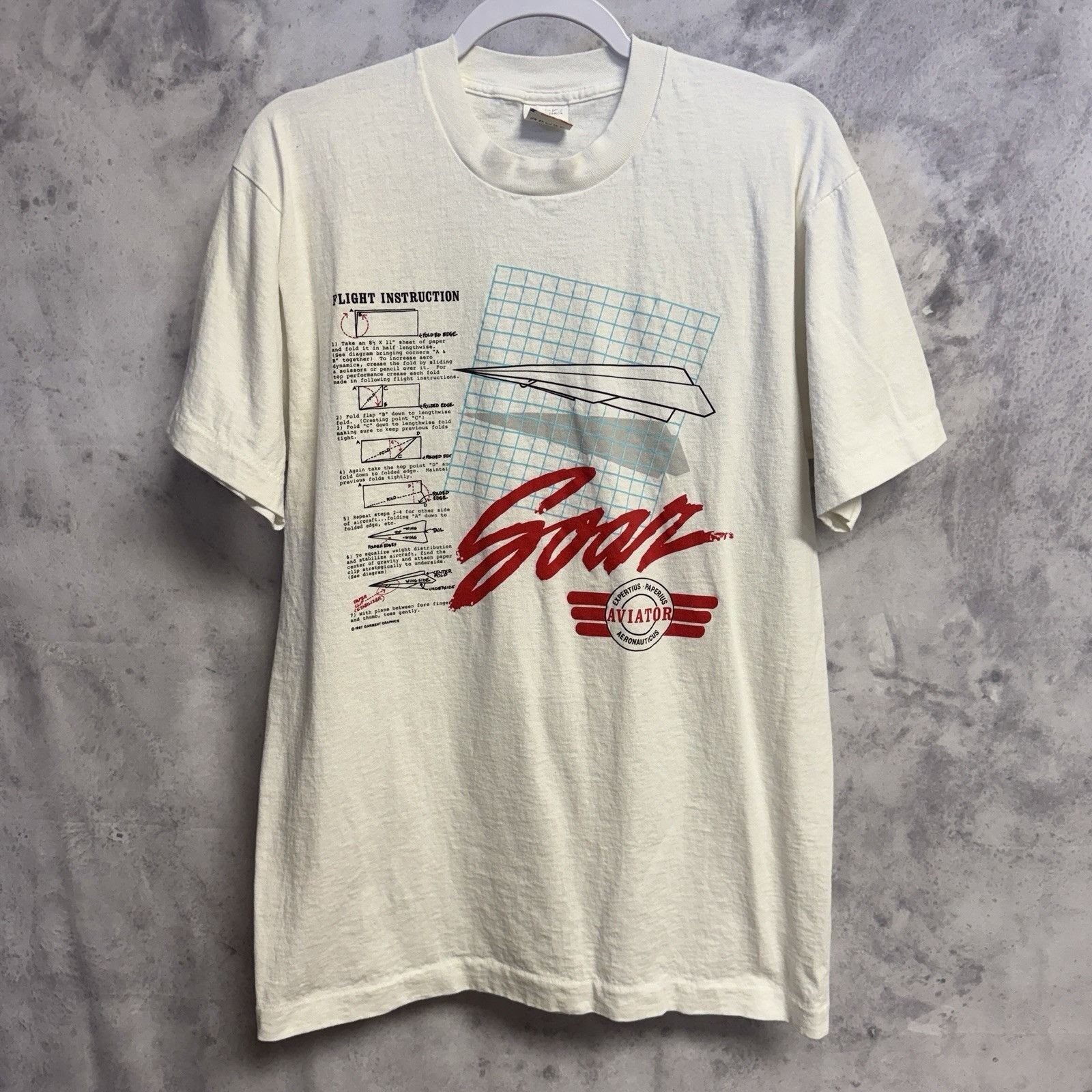 Vintage Vintage 90s Paper Airplane Soar T Shirt Mens Large 20x28.5 W Size US L / EU 52-54 / 3 - 1 Thumbnail