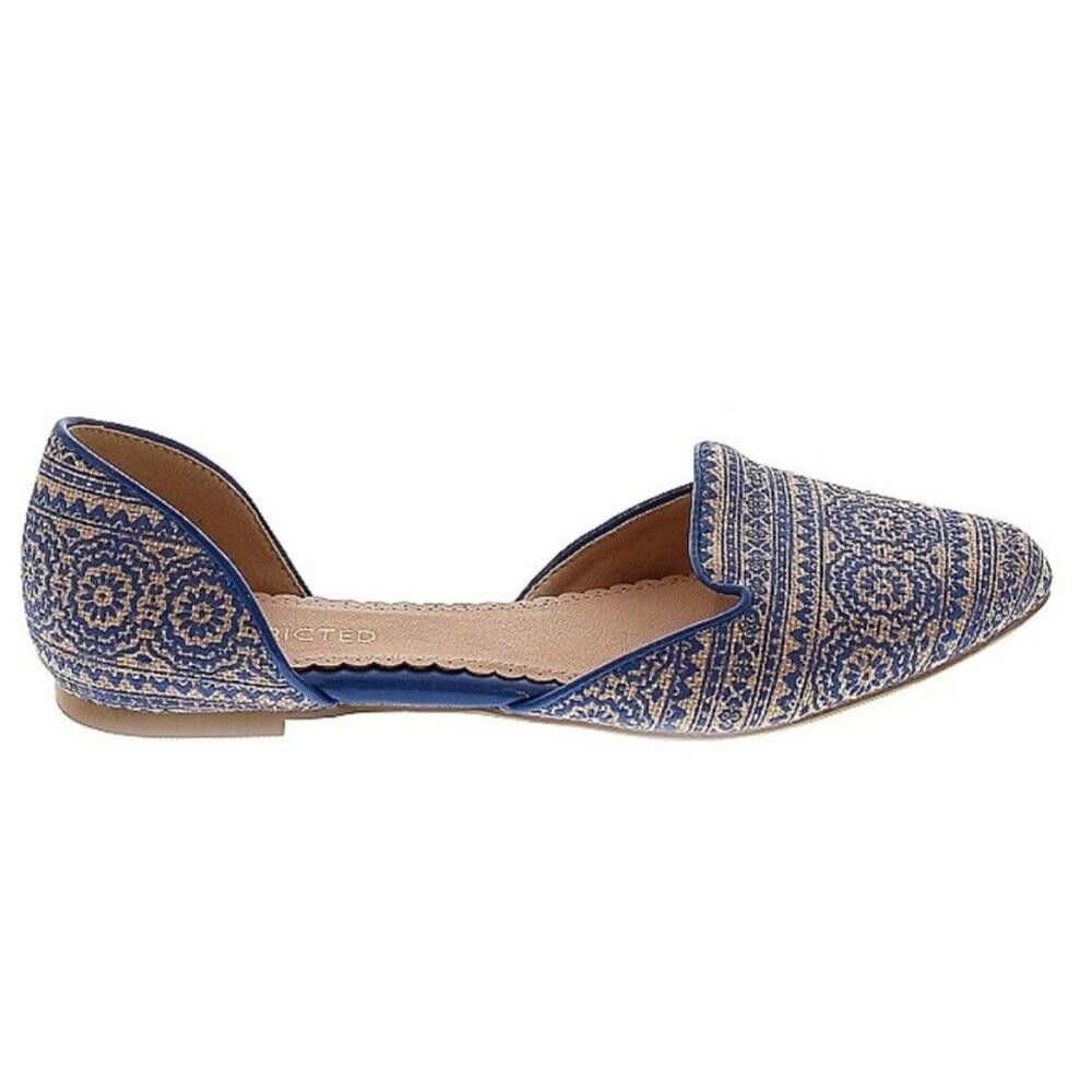 Restricted Restricted l Blue/Beige Embroidered Flats Size 7.5 Size US 7.5 / IT 37.5 - 8 Thumbnail