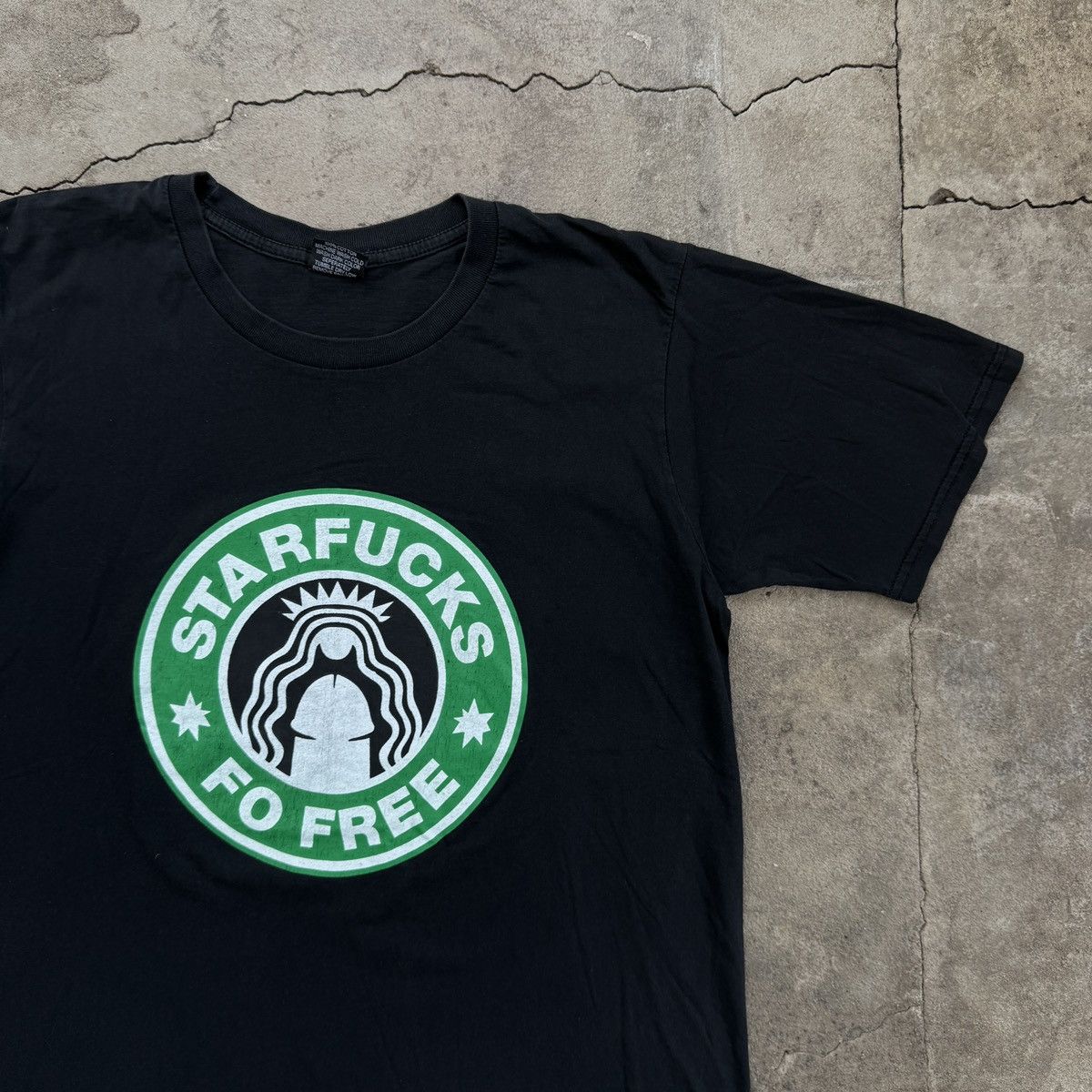 Vintage VIntage Starfucks Fo Free Adult T-Shirt Starbucks Size US L / EU 52-54 / 3 - 3 Thumbnail