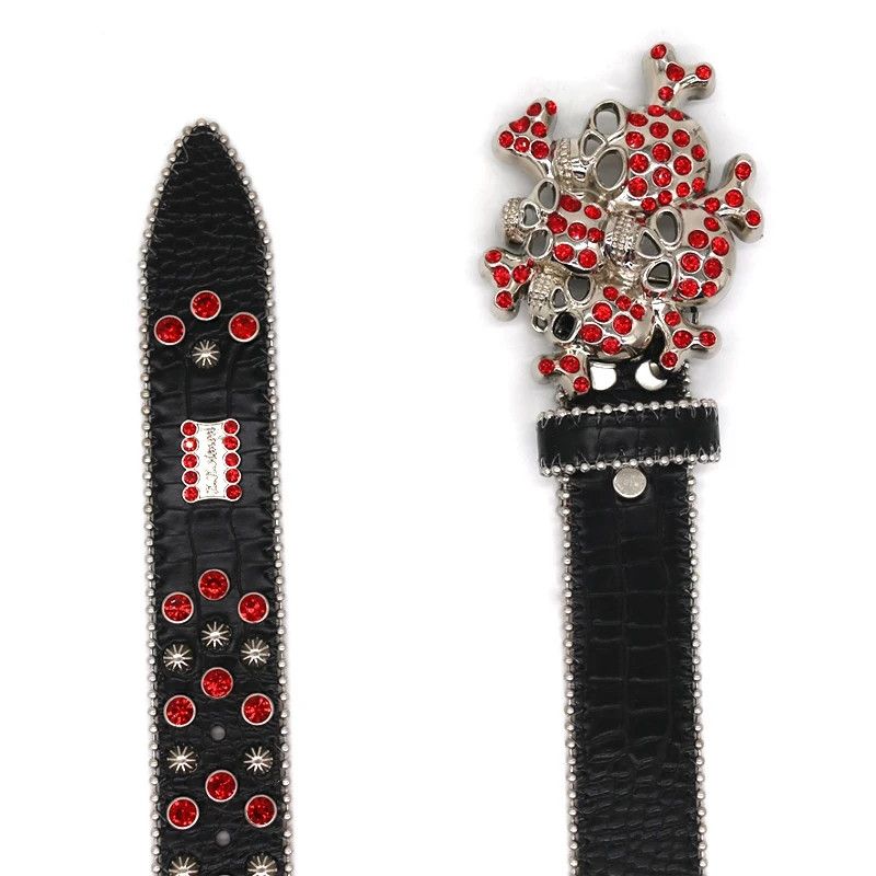 Japanese Brand Red black skull belt Size ONE SIZE - 2 Thumbnail