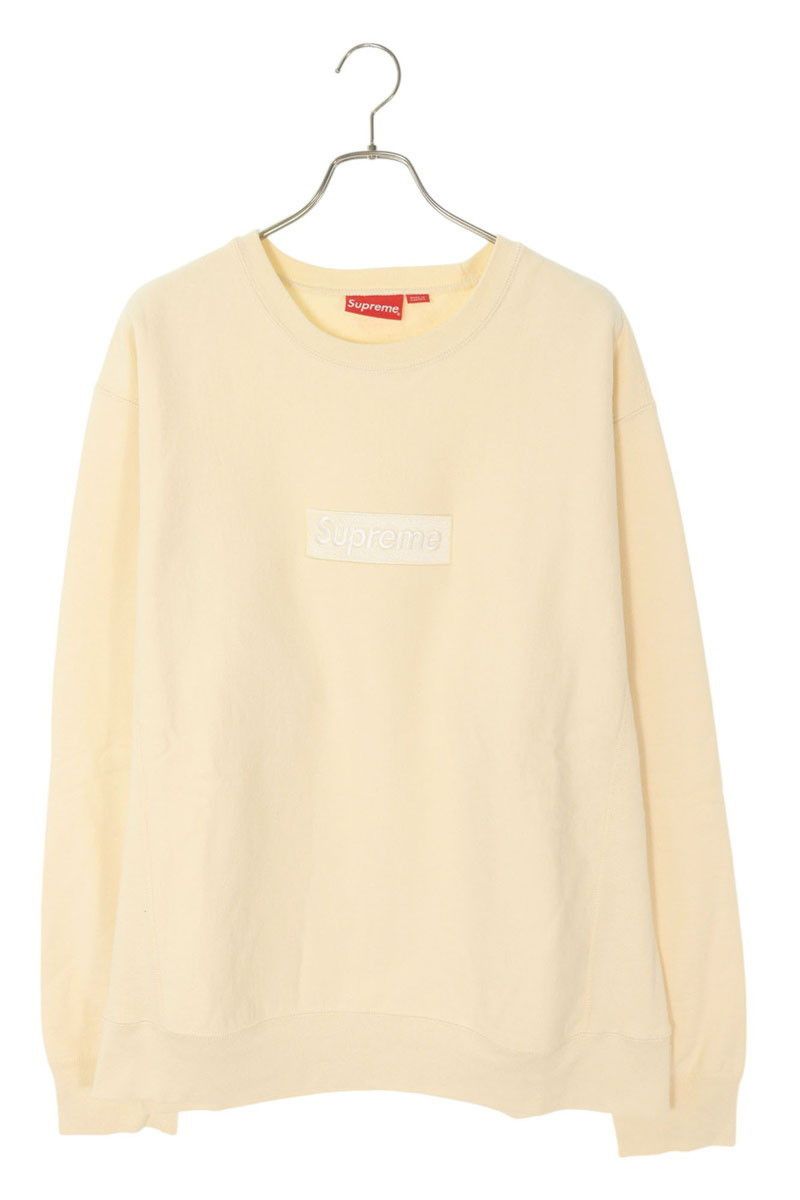 Supreme 18AW Box Logo Crewneck Logo Crewneck Sweatshirt Beige Size XL