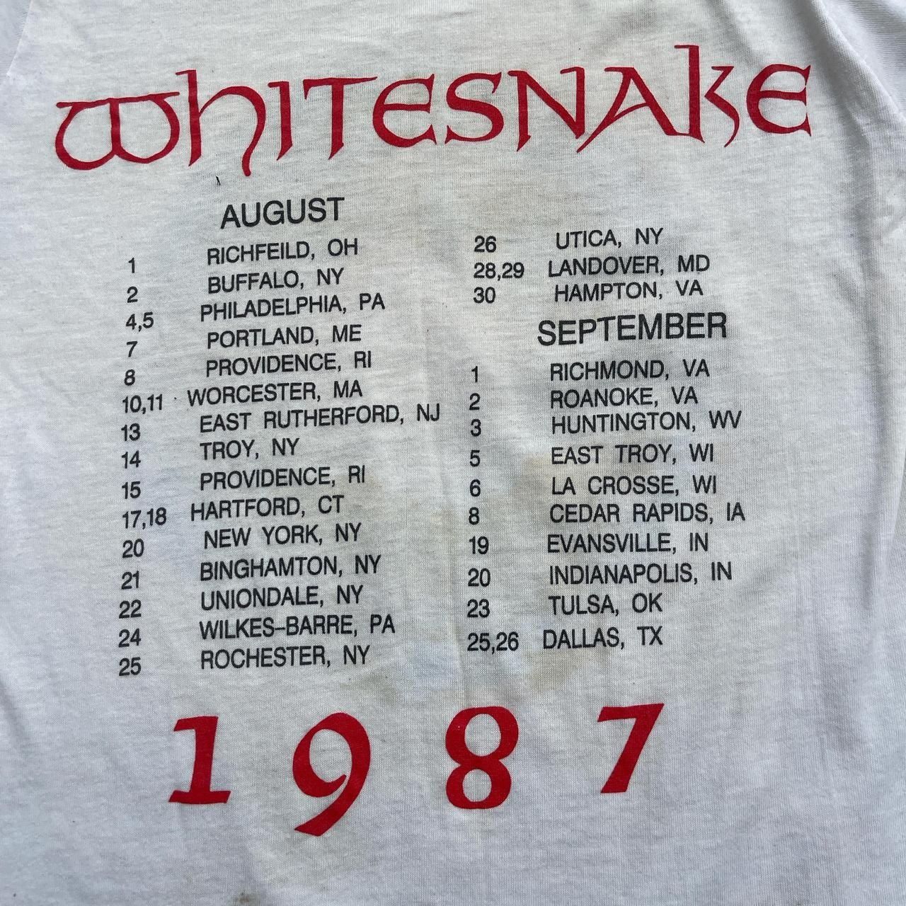Vintage Vintage 1987 whitesnake tour tee Size US S / EU 44-46 / 1 - 6 Thumbnail