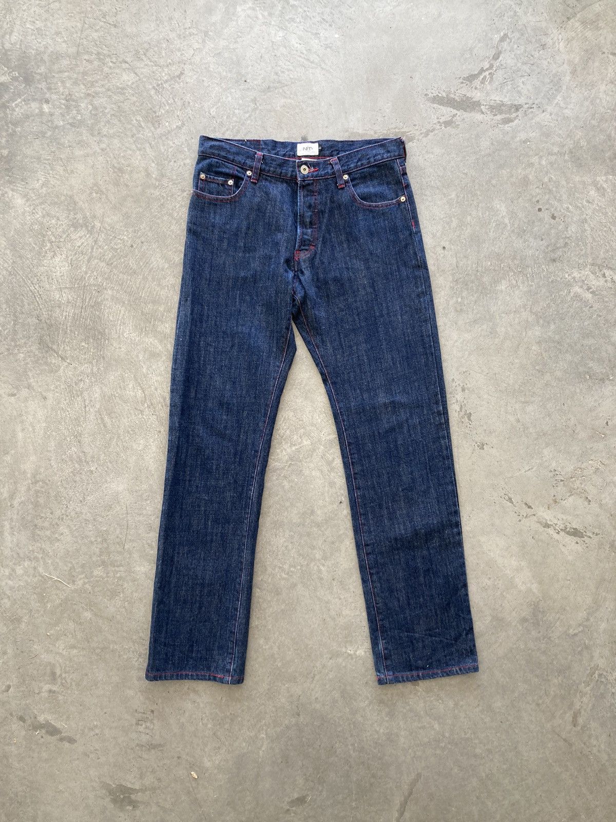 image of Avant Garde x Yohji Yamamoto Ined By Yohji Yamamoto Straight Denim Jeans in Blue, Men's (Size 30)