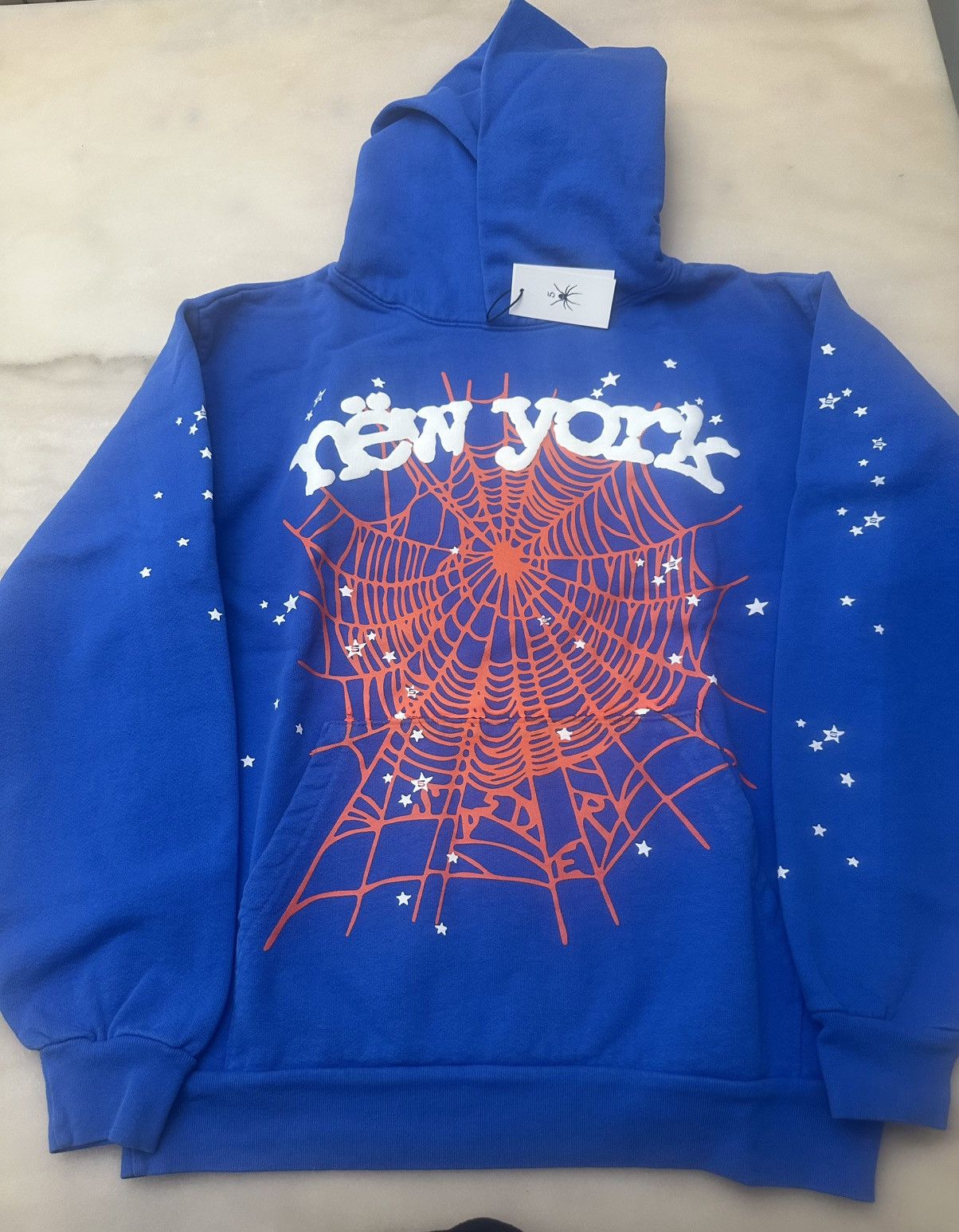 Sp5der Spider TC Blue Here's the Slime Hoodie | Grailed