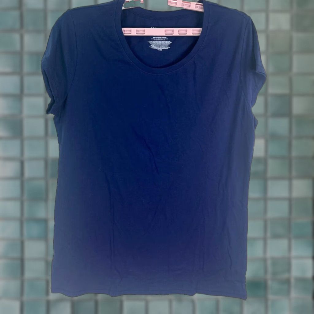 Vintage NO BOUNDARIES Short Sleeve Shirt Womens 2XL Blue Casual Classic Easy Care Cotton Blend Images Show Cardio Heart Pattern Womens Size XXL / US 16-18 / IT 52-54 - 1 Thumbnail