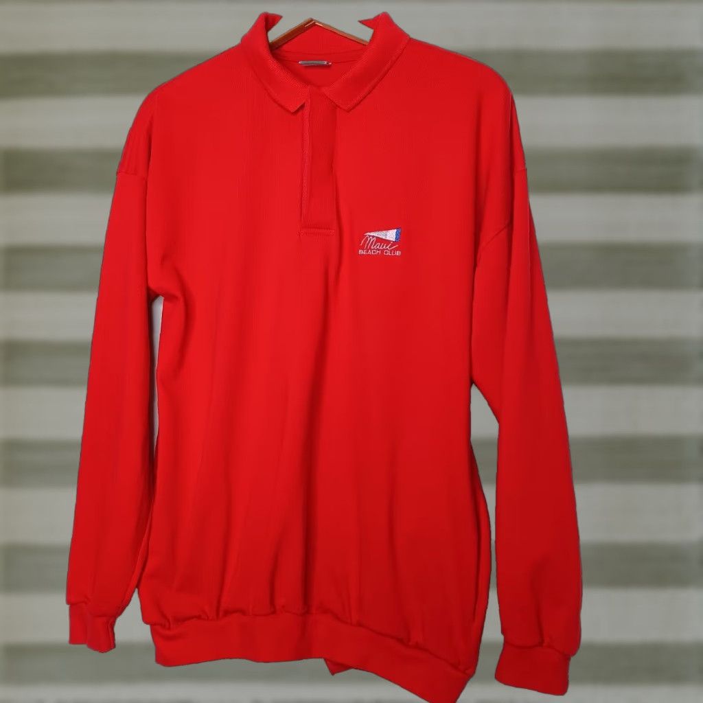 Vintage Crazy Shirts Hawaii Polo Shirt Men L Red Long Sleeve Collared Shirt Size US L / EU 52-54 / 3 - 1 Thumbnail