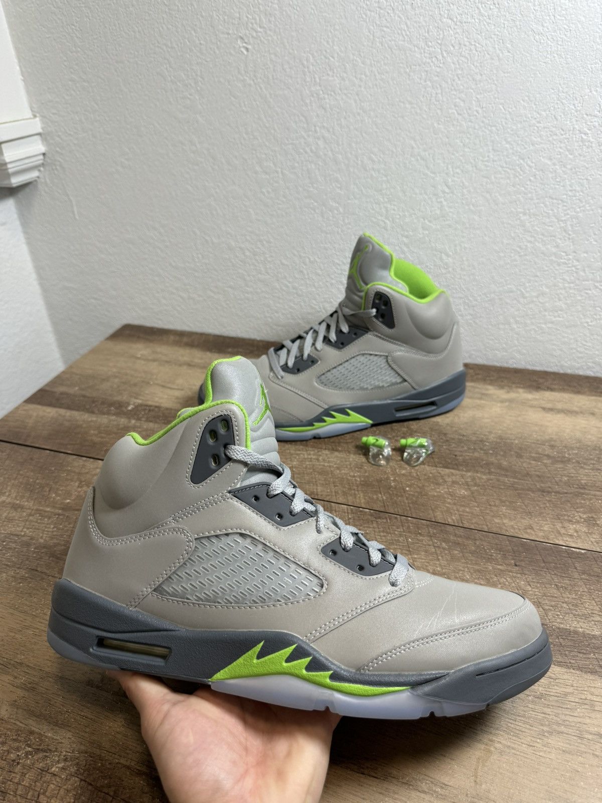 Jordan Brand Nike Air Jordan 5 Retro 'Green Bean' Mens Size 13 Shoes Grey Size US 13 / EU 46 - 1 Thumbnail