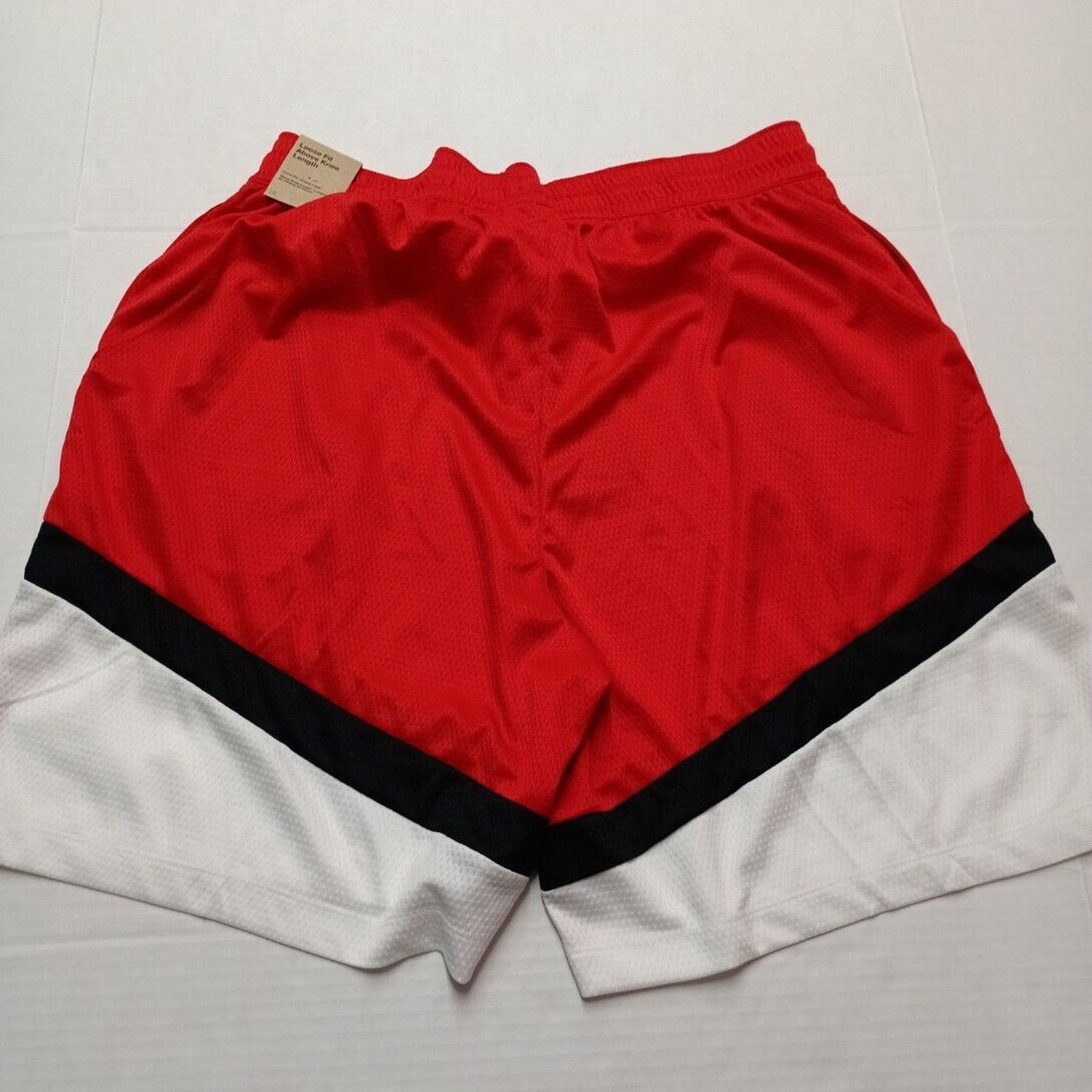 Nike Men's Nike Loose Fit Basketball Shorts Size XL Red White Size US 33 - 7 Thumbnail