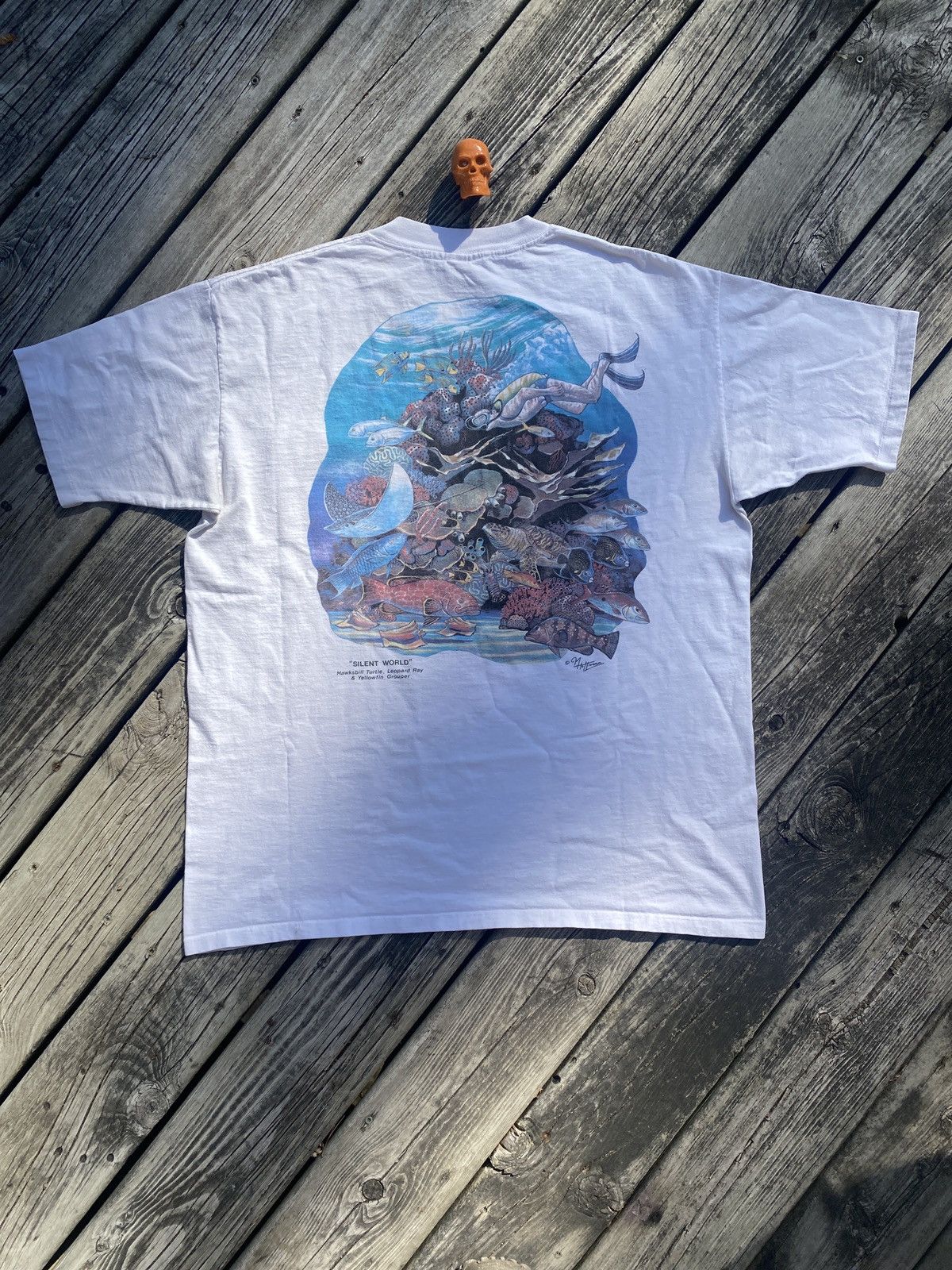 Vintage 90s ocean nature animal art shirt sz XL Size US XL / EU 56 / 4 - 1 Thumbnail