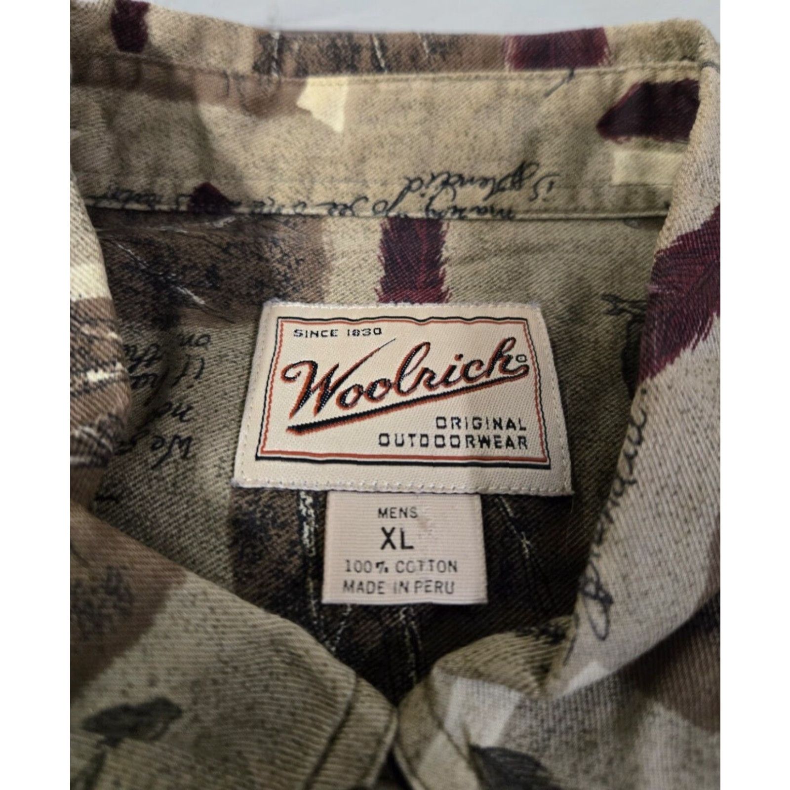 Vintage VINTAGE Woolrich Button-Up Shirt Eagle All Over Print Long Sleeve Cotton Flannel Tan/Brown Mens XL Size US XL / EU 56 / 4 - 4 Thumbnail