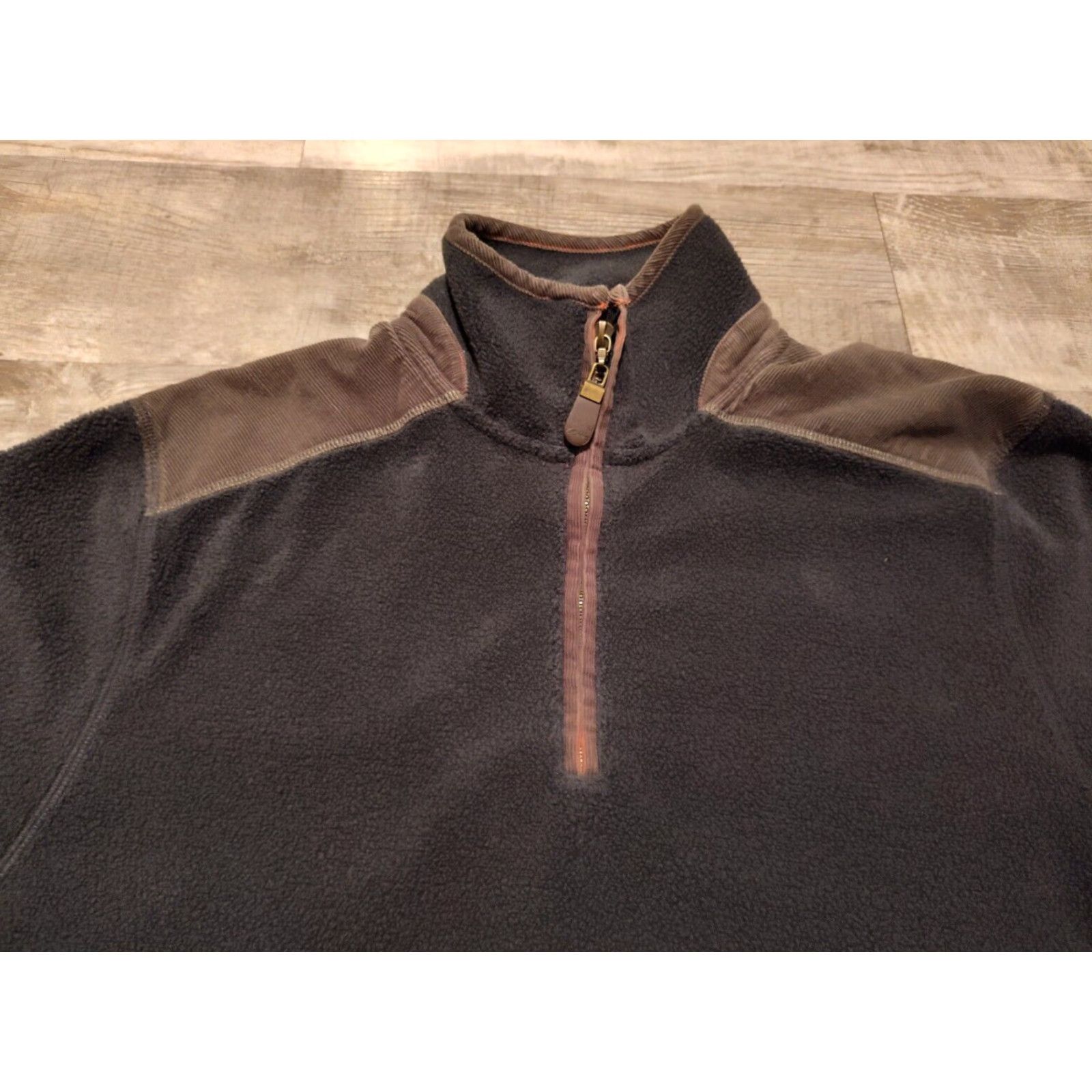 Orvis Orvis Mens Brown Pullover Fleece Quarter Zip Corduroy Elbow Patches Size M Size US M / EU 48-50 / 2 - 6 Thumbnail