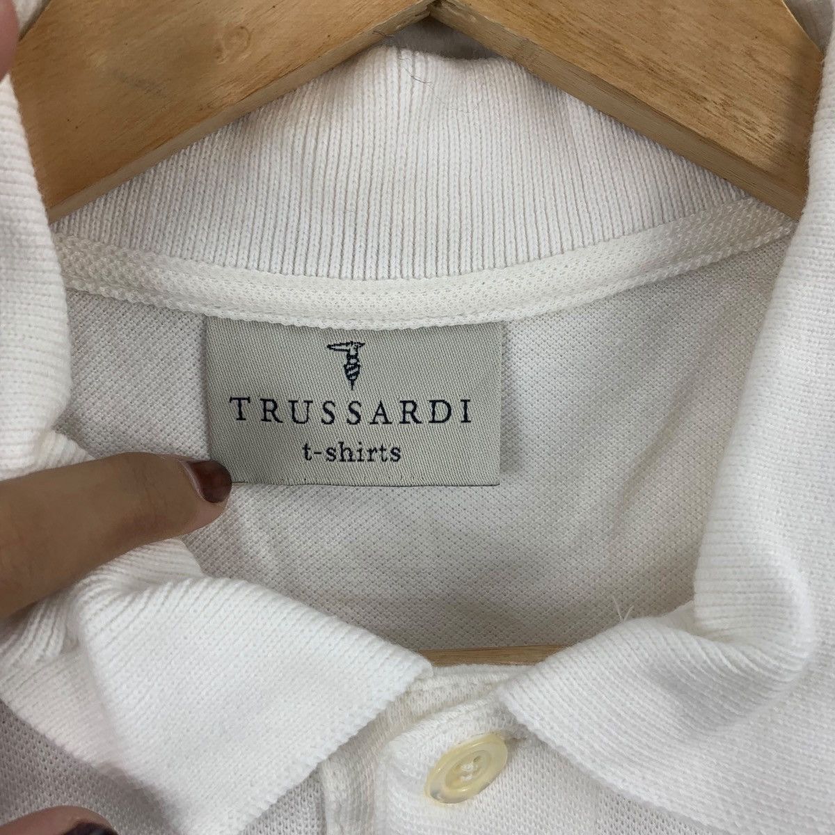 Trussardi Vintage TRUSSARDI ITALY Embroidered Logo Polo Tee Shirt Top Size M / US 6-8 / IT 42-44 - 7 Thumbnail