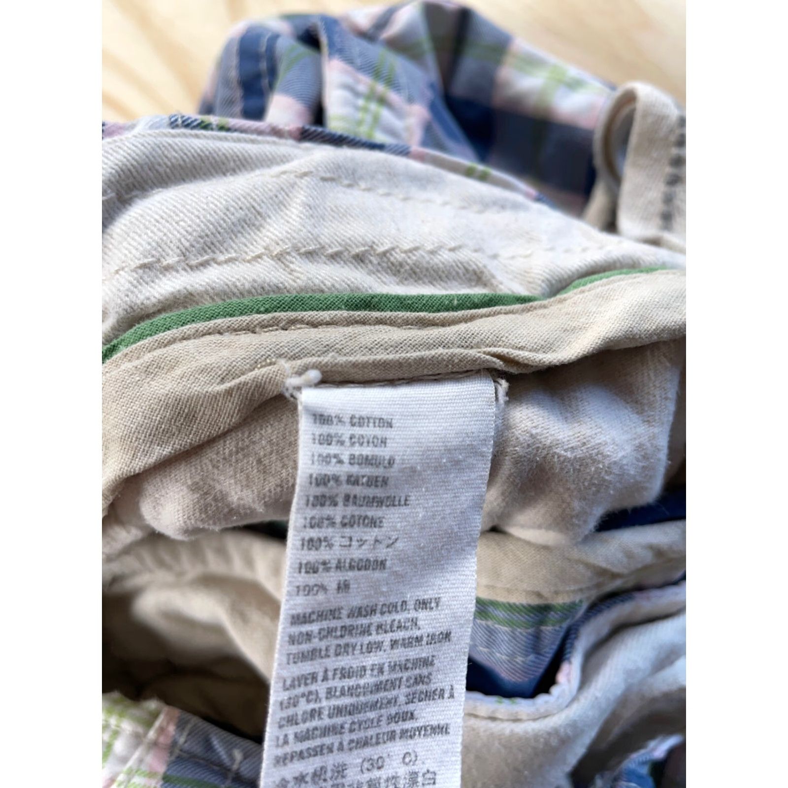 Abercrombie & Fitch VINTAGE Abercrombie & Fitch Plaid Shorts Men 34 9" Inseam Blue Pink Drawstring Flat Front Chino Casual 90s Mens Size US 36 / EU 52 - 4 Thumbnail