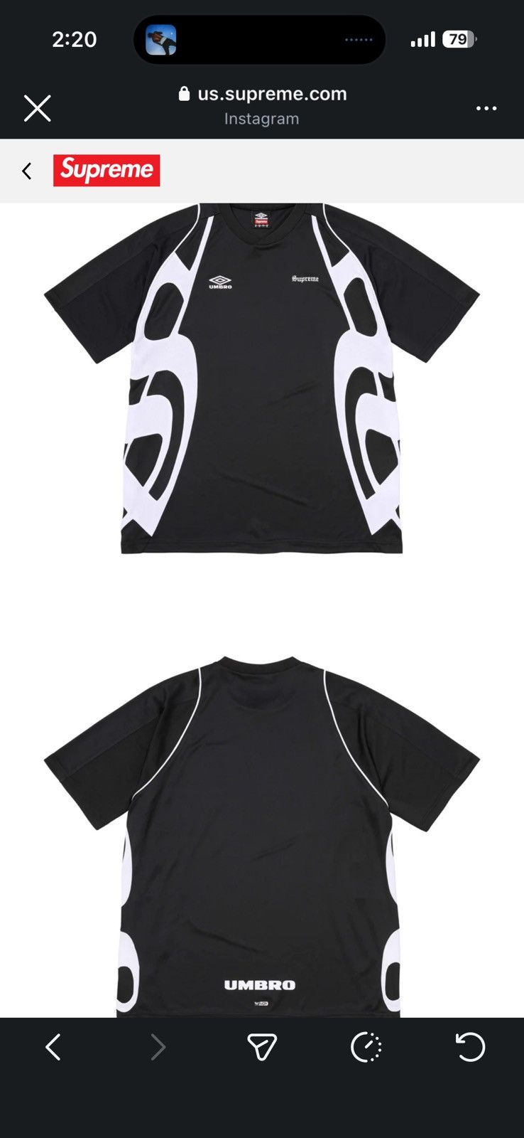 Supreme × Umbro Supreme/ Umbro Old English Soccer Jersey (BRAND NEW) Size US M / EU 48-50 / 2 - 5 Thumbnail