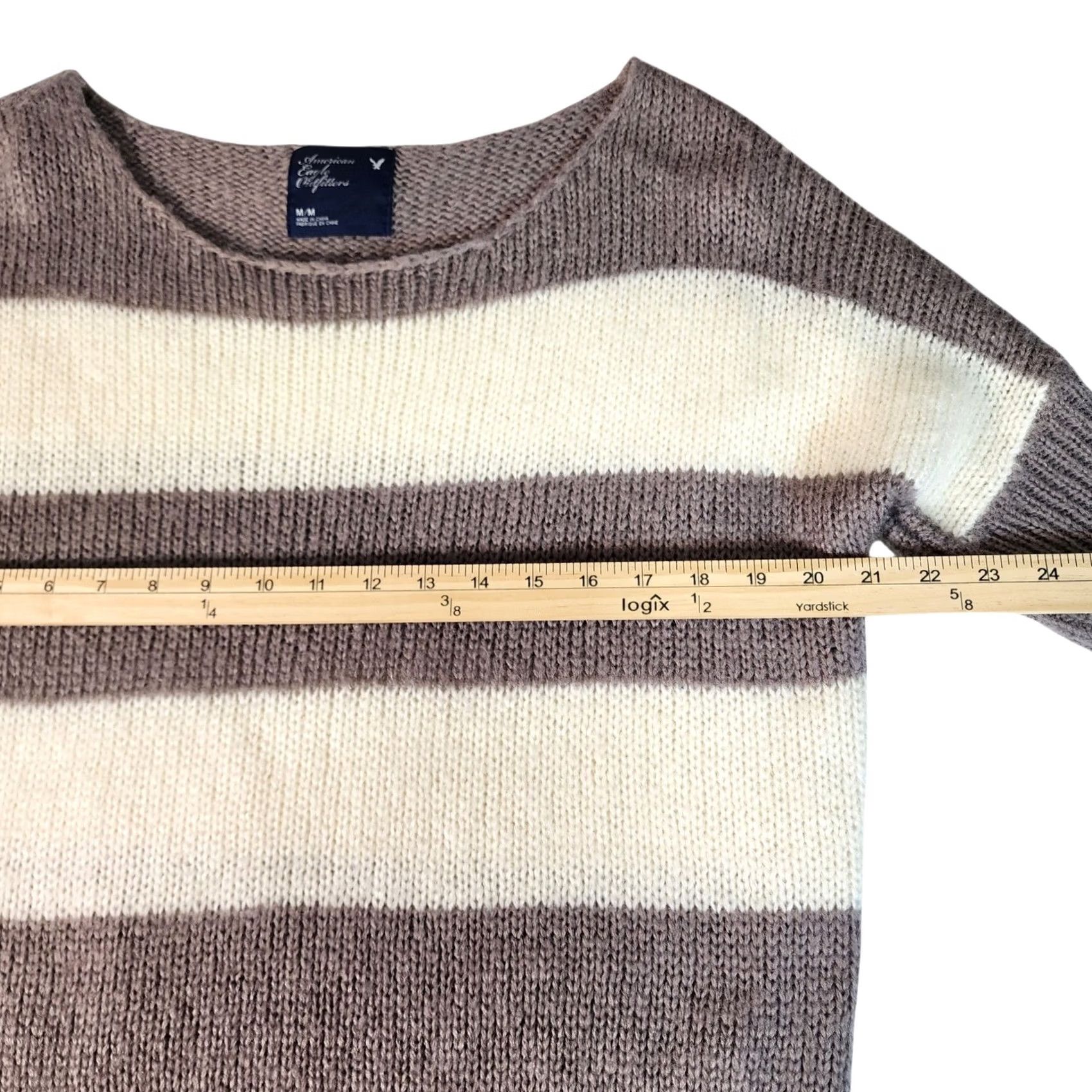 American Eagle Outfitters VINTAGE American Eagle Outfitters Women's Striped Knit Sweater M Size M / US 6-8 / IT 42-44 - 5 Thumbnail