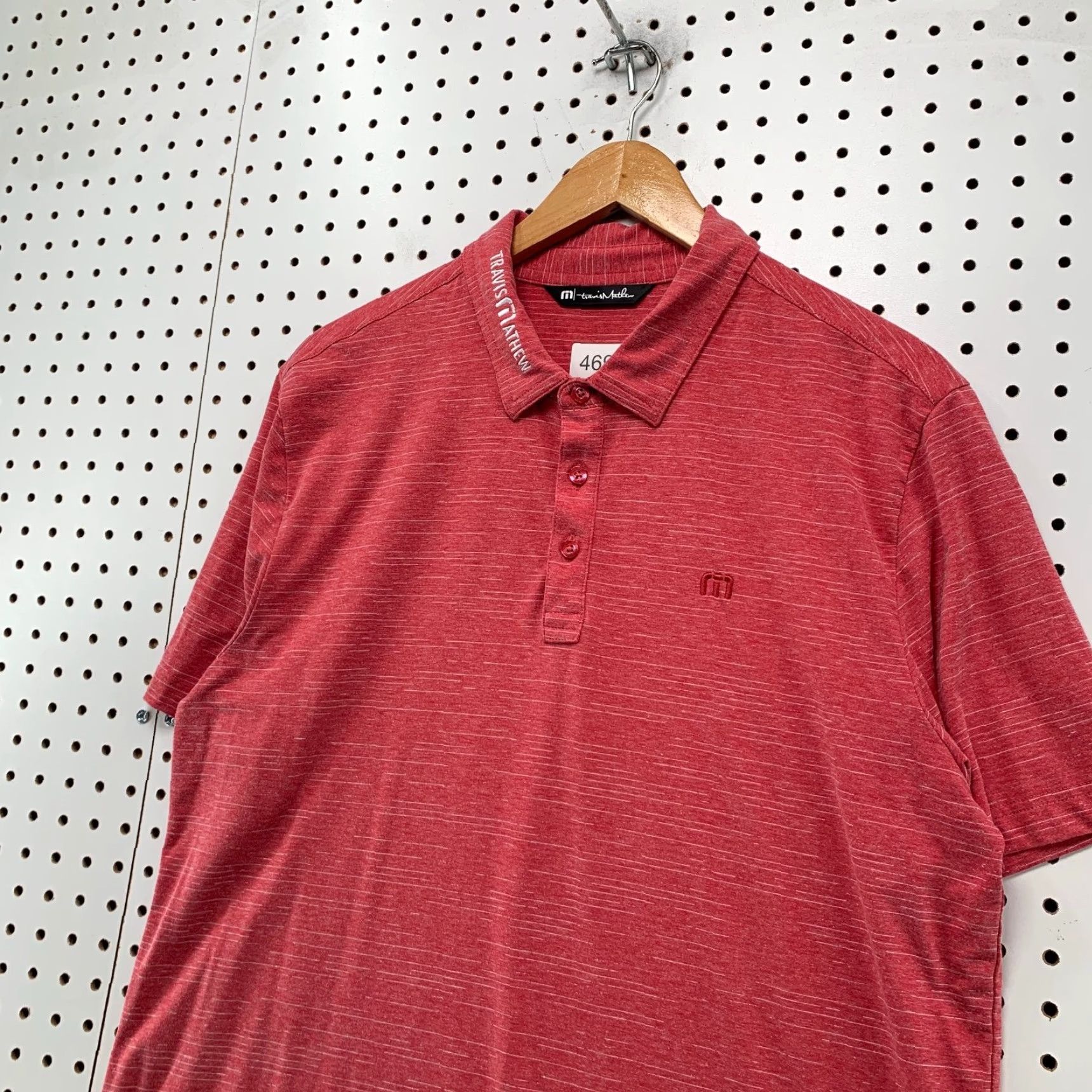 TravisMathew Travis Mathew Tour Polo Shirt Mens Large Red Embroidered Collar Short Sleeve Shirt Size US L / EU 52-54 / 3 - 5 Thumbnail