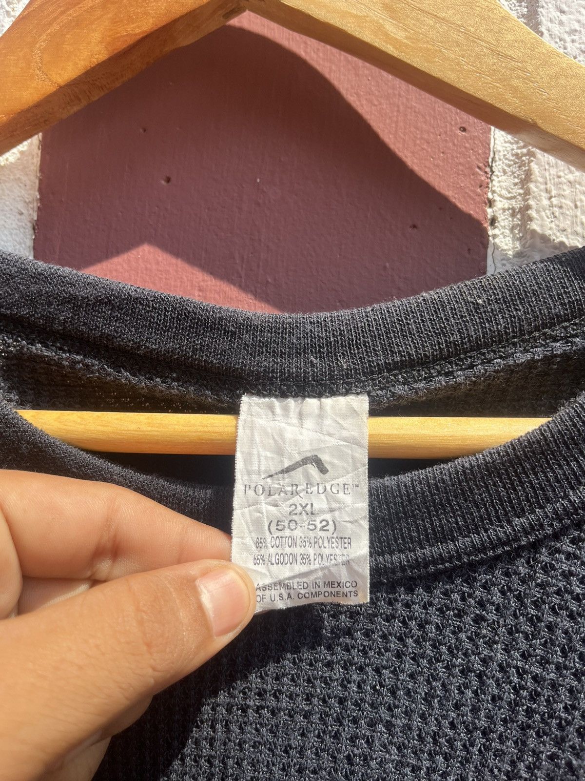 Vintage Vintage Black Waffle Thermal Size US XL / EU 56 / 4 - 2 Thumbnail