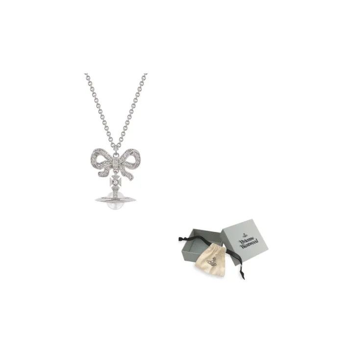 Vivienne Westwood Vivienne Westwood Octavie Orb Saturn Pendant Necklace 0079 Size ONE SIZE - 1 Thumbnail