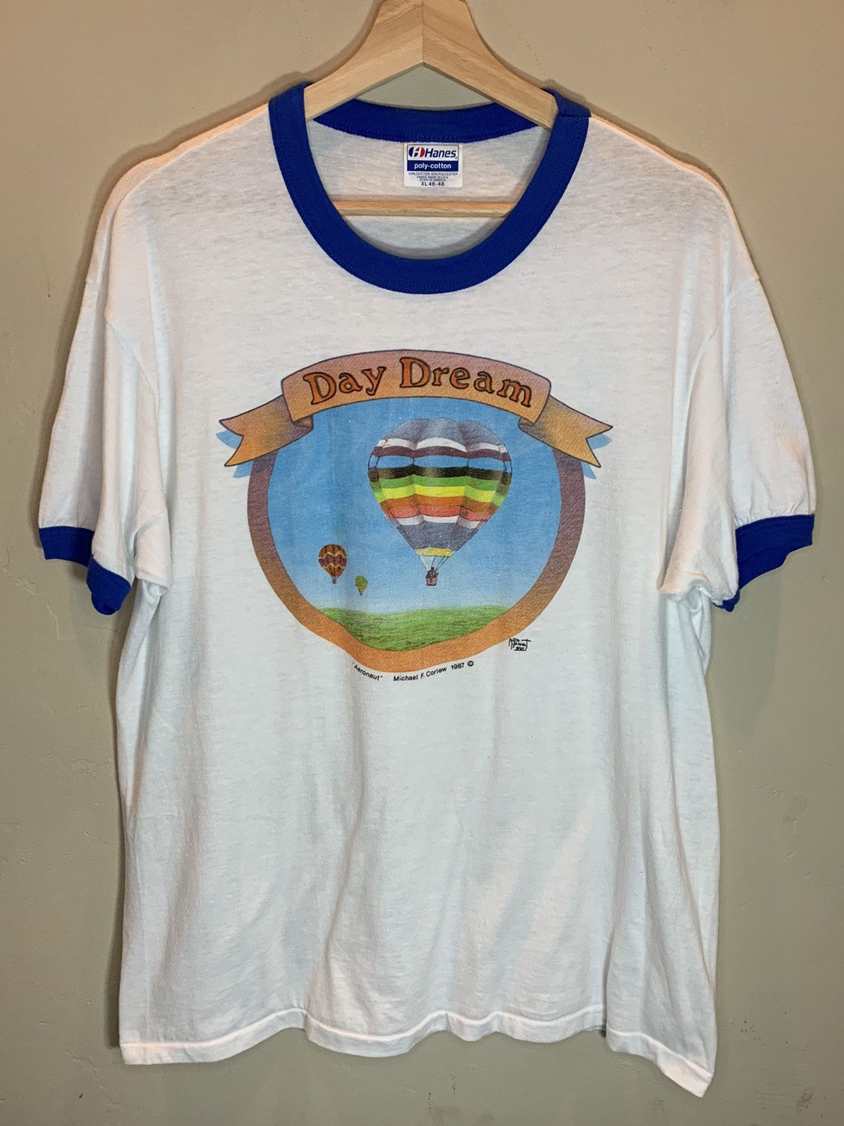 Vintage *RARE* Vintage 80’s Day Dream Hot Air Balloon Art T-Shirt XL Size US XL / EU 56 / 4 - 1 Thumbnail
