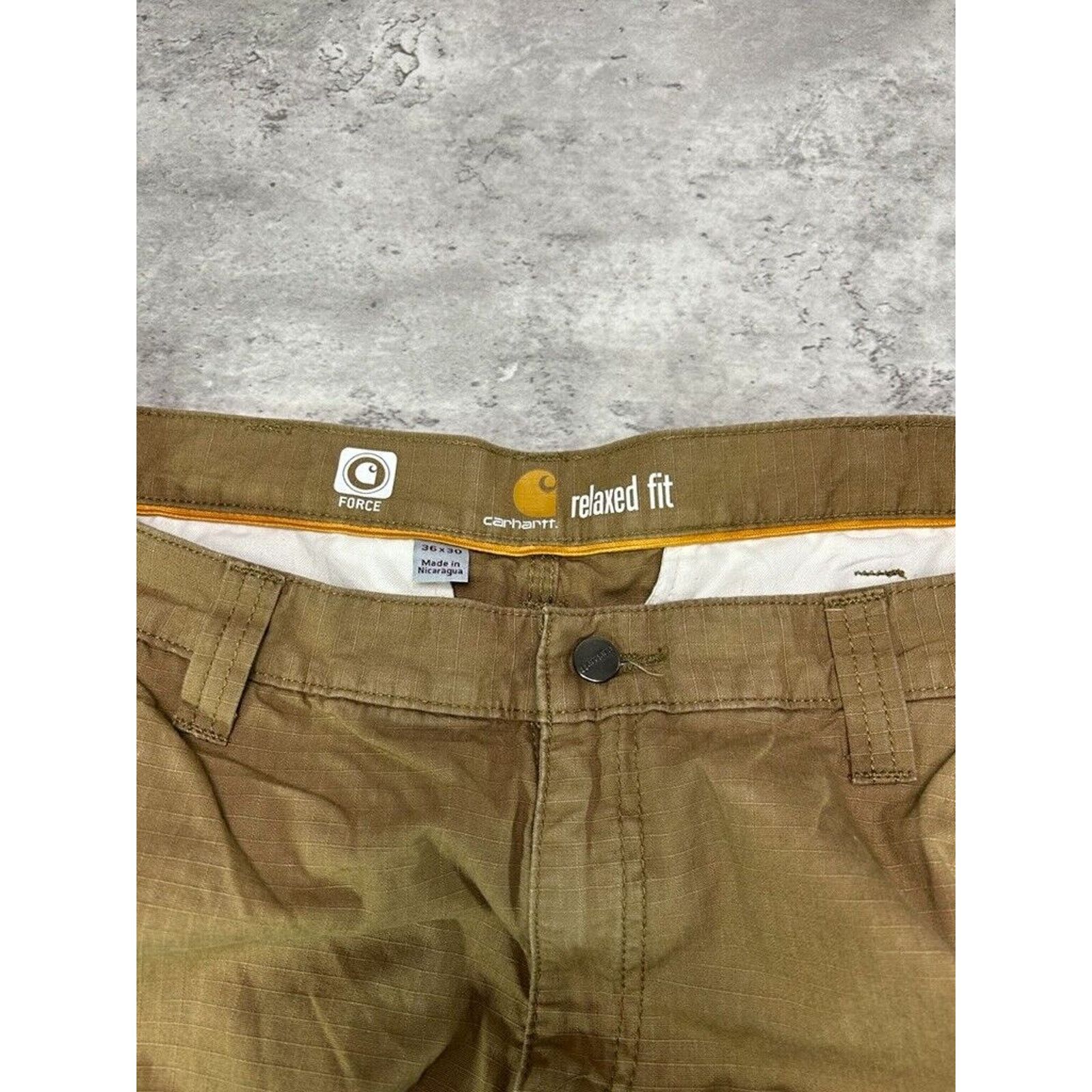 Carhartt Carhartt Ripstop Canvas Workwear Cargo Pants Size 37 Beige Size US 37 - 3 Thumbnail