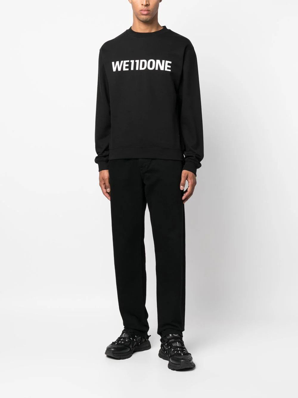 WE11DONE o1mris0824 Fitted Sweatshirt in Black Size US S / EU 44-46 / 1 - 6 Thumbnail