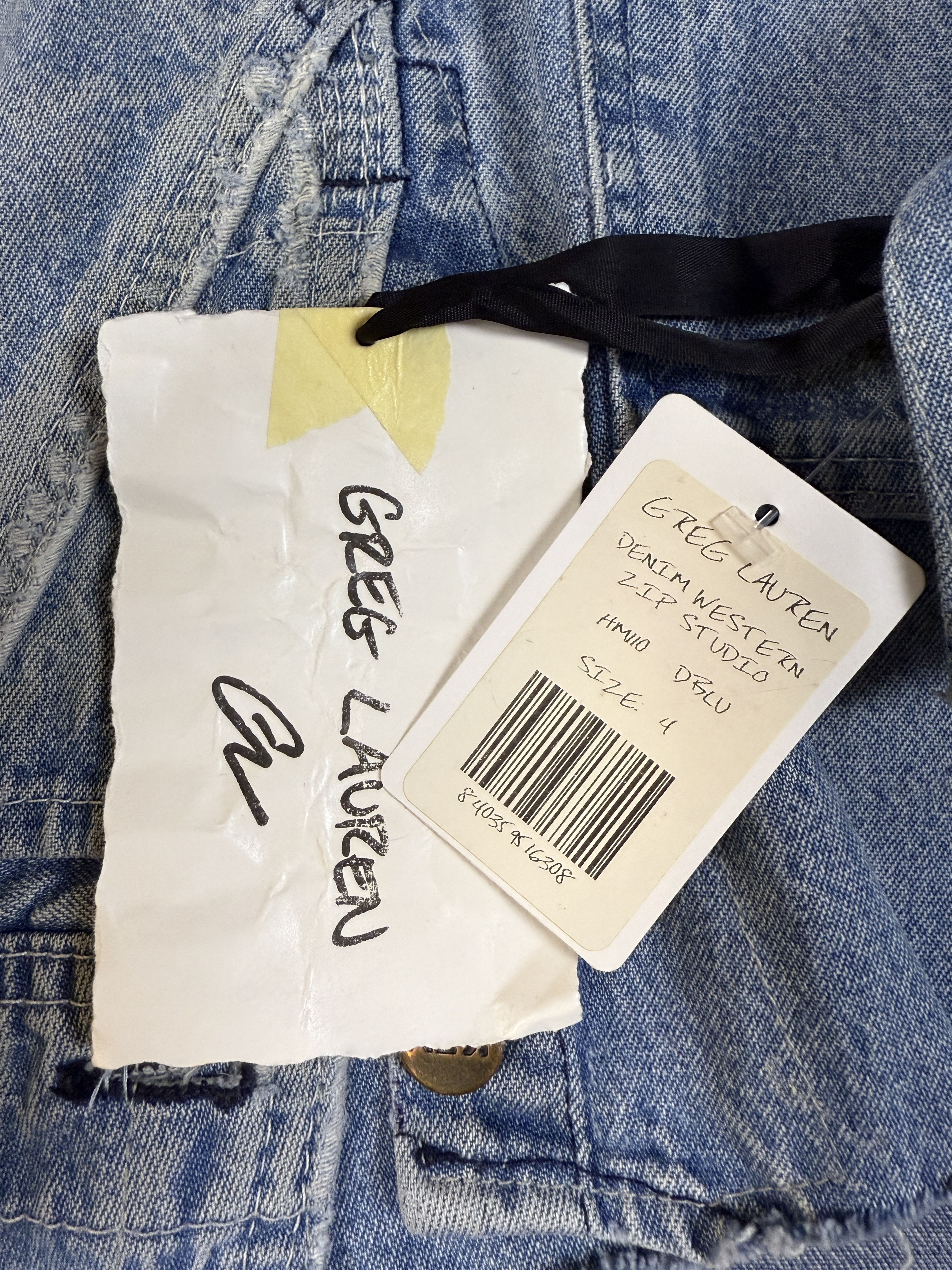 Greg Lauren $1495 Greg Lauren Mixed Vintage Denim Western Zip Studio Size US XL / EU 56 / 4 - 9 Thumbnail