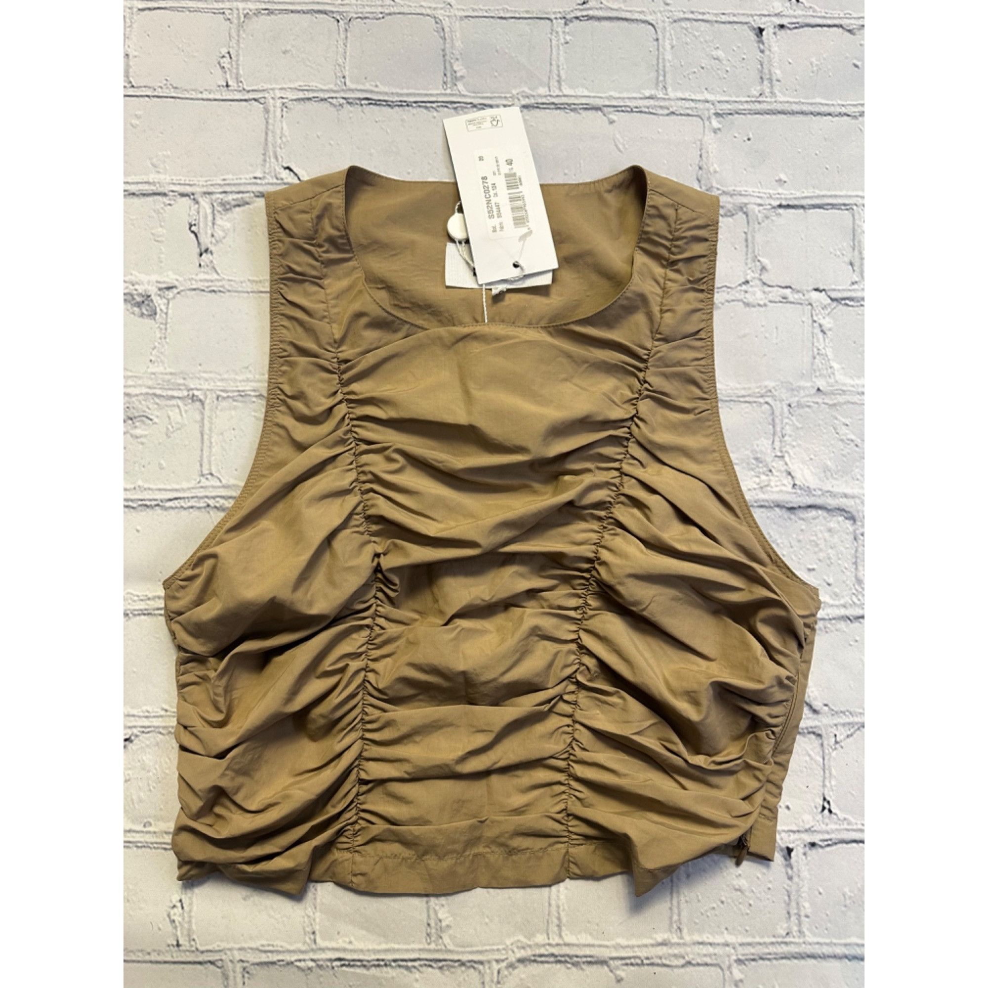 image of Mm6 Maison Margiela Runched Top in Sand, Women's (Size XS)