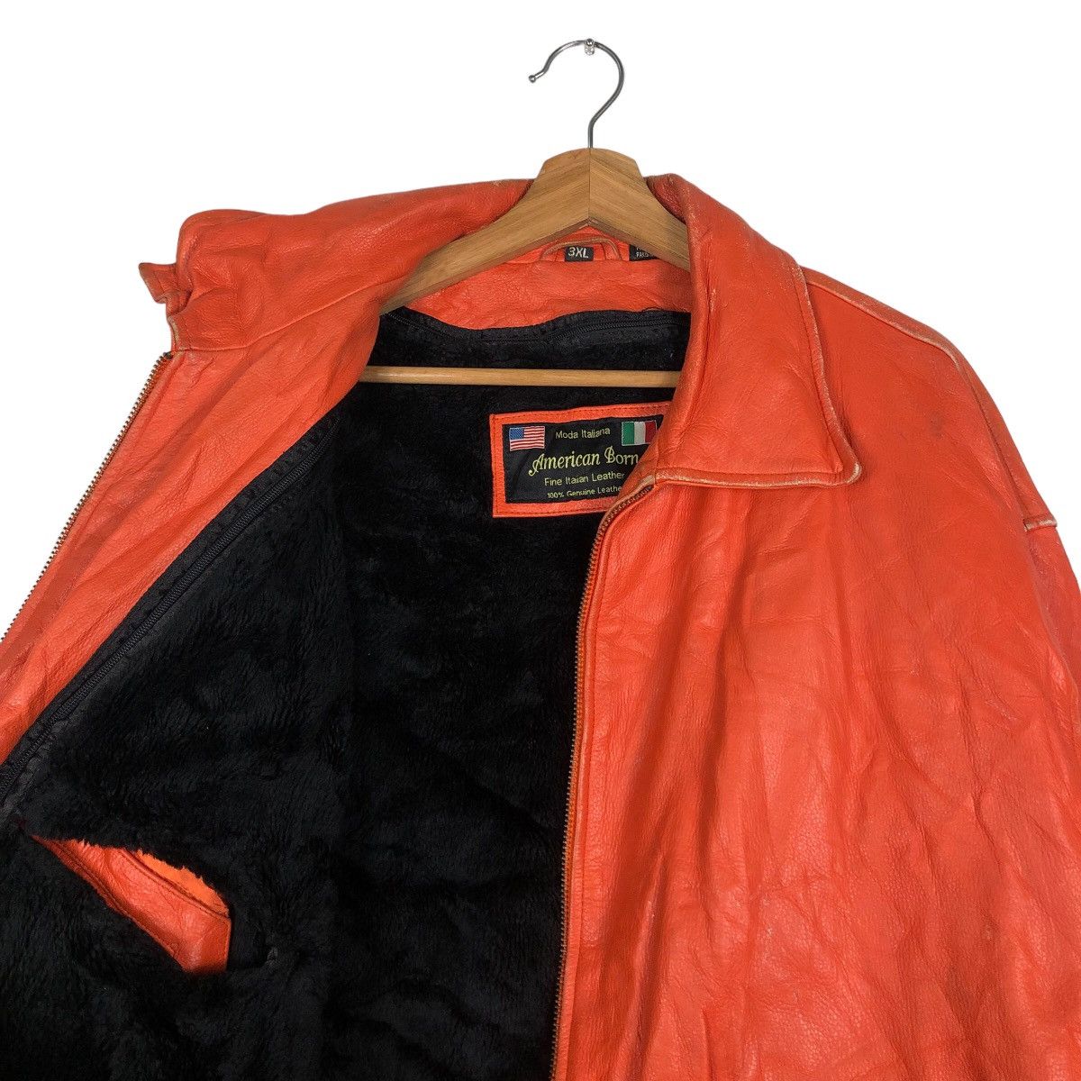 Japanese Brand 🔥Moda Italiana American Born Genuine Leather Biker Jacket Size US XXL / EU 58 / 5 - 12 Thumbnail