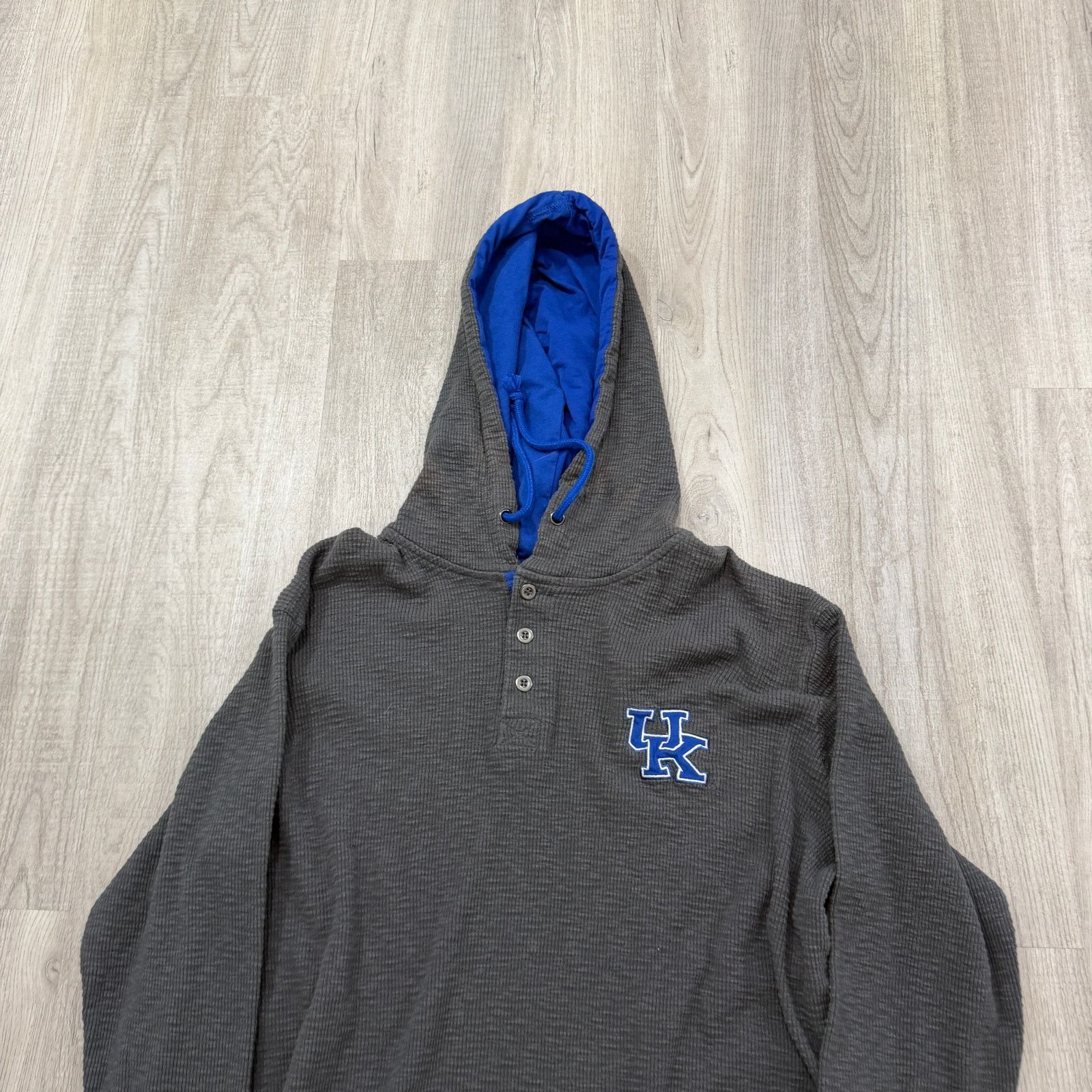 Vintage Vintage Kentucky Wildcats Thermal Hoodie Men's XL Gray Blue Size US XL / EU 56 / 4 - 2 Thumbnail